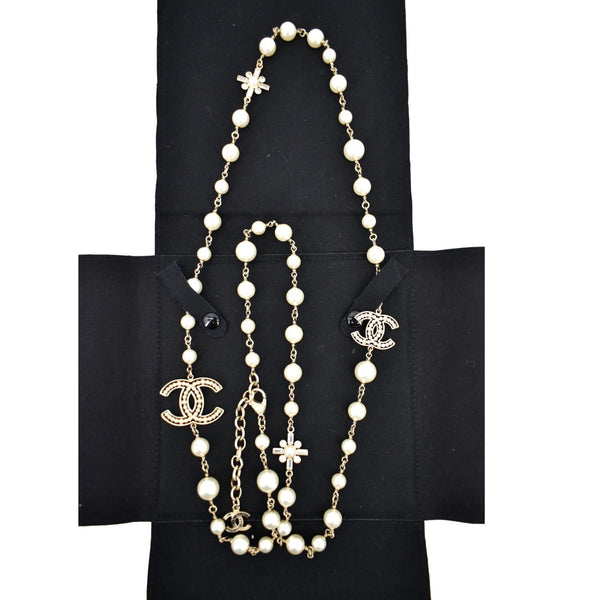 CHANEL Pearl Crystal CC Long Necklace - Sold