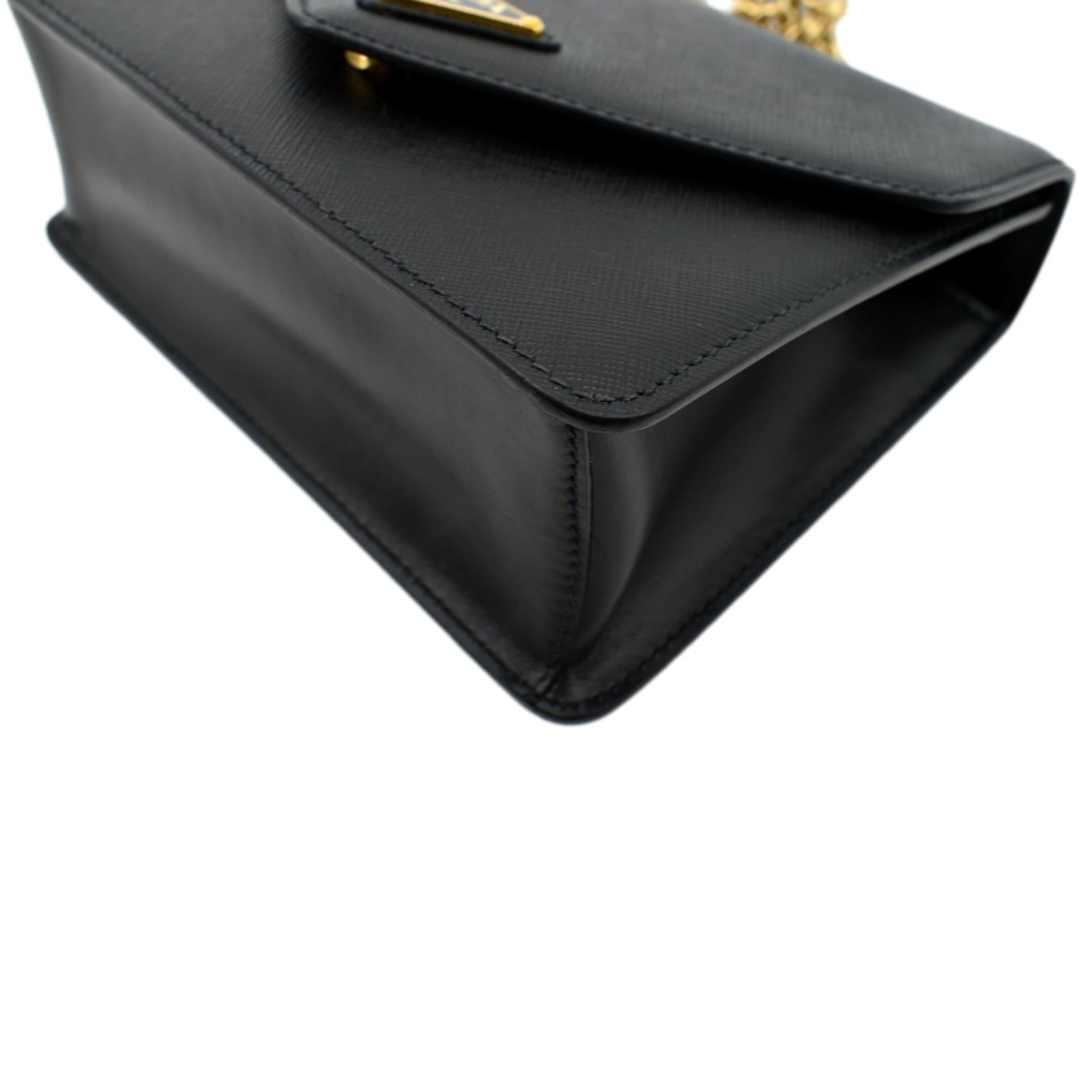 Prada lux saffiano leather mini handbag with removable s…