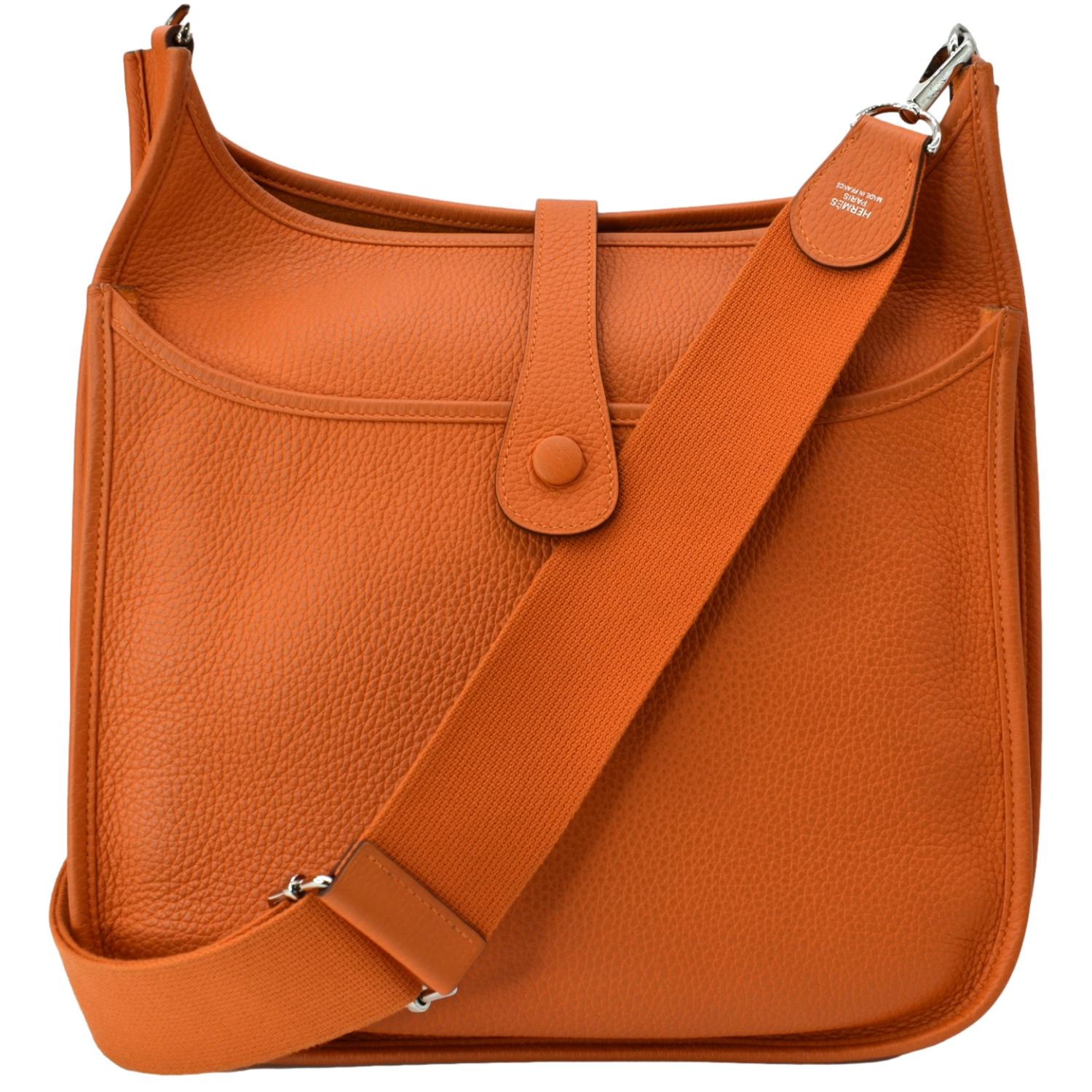 Replica Hermes Evelyne III 29 PM Bag In Orange Clemence Leather
