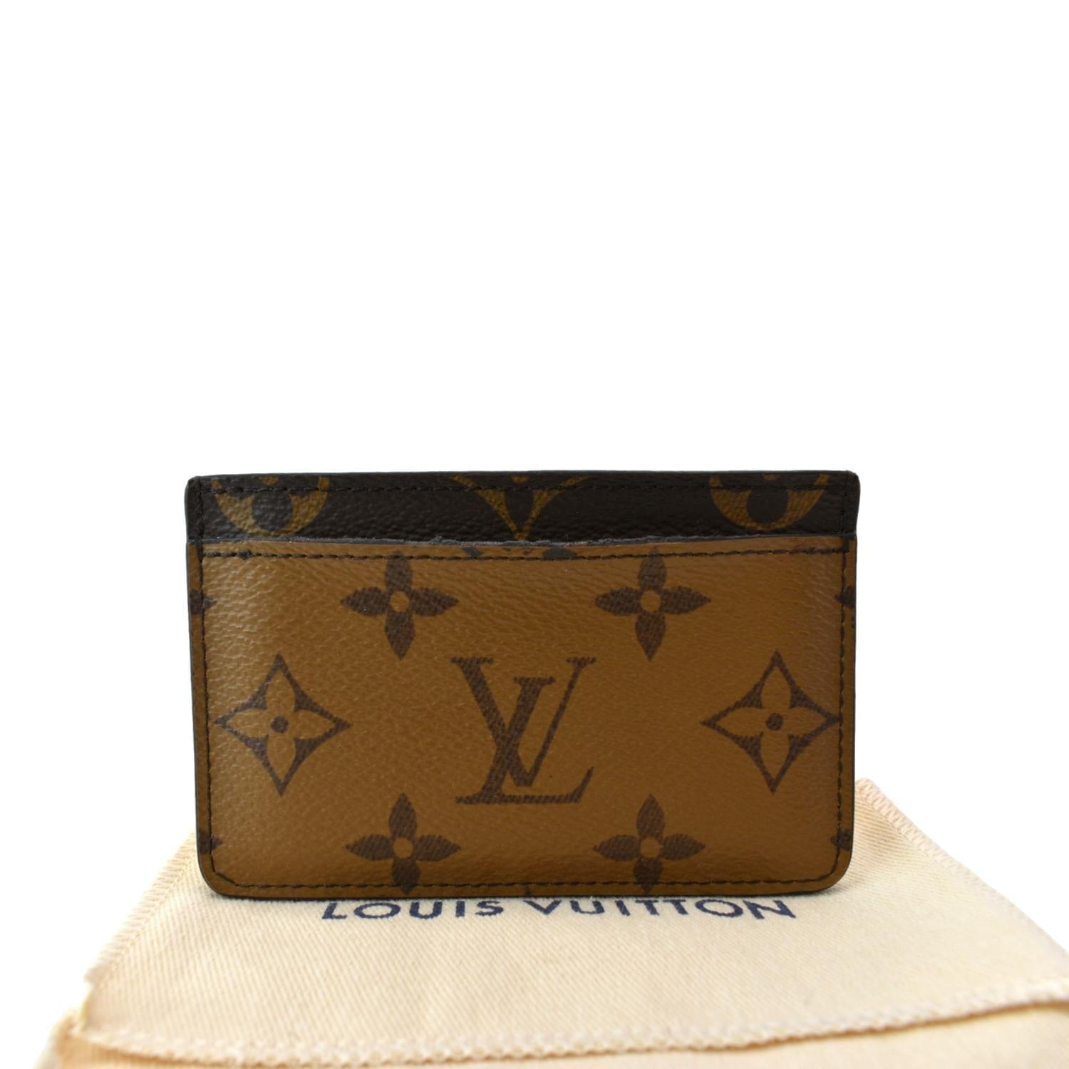 Louis Vuitton Double Card Holder Monogram Brown - - Depop