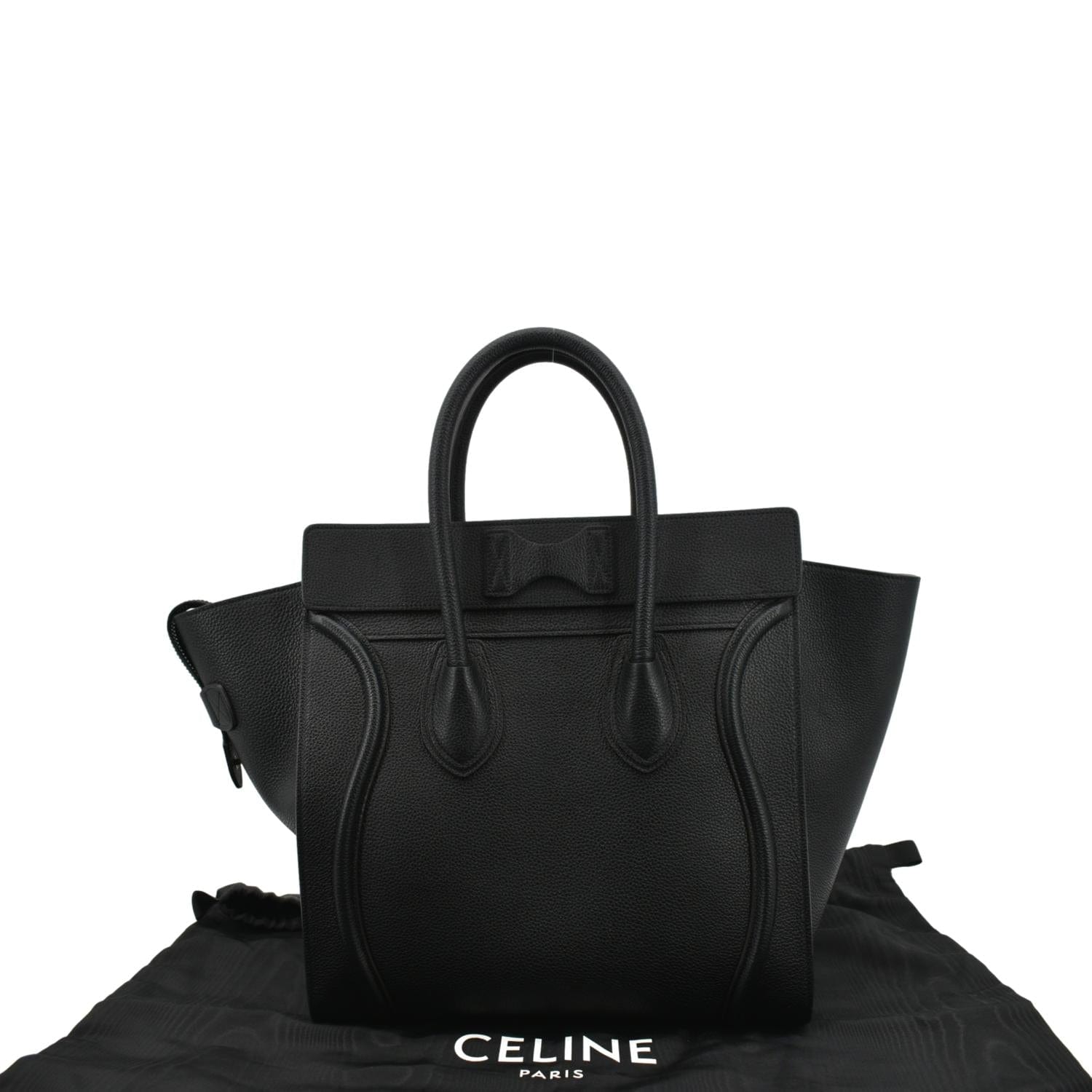 Celine Luggage Bag Micro Leather And Suede Black And White - Authentic