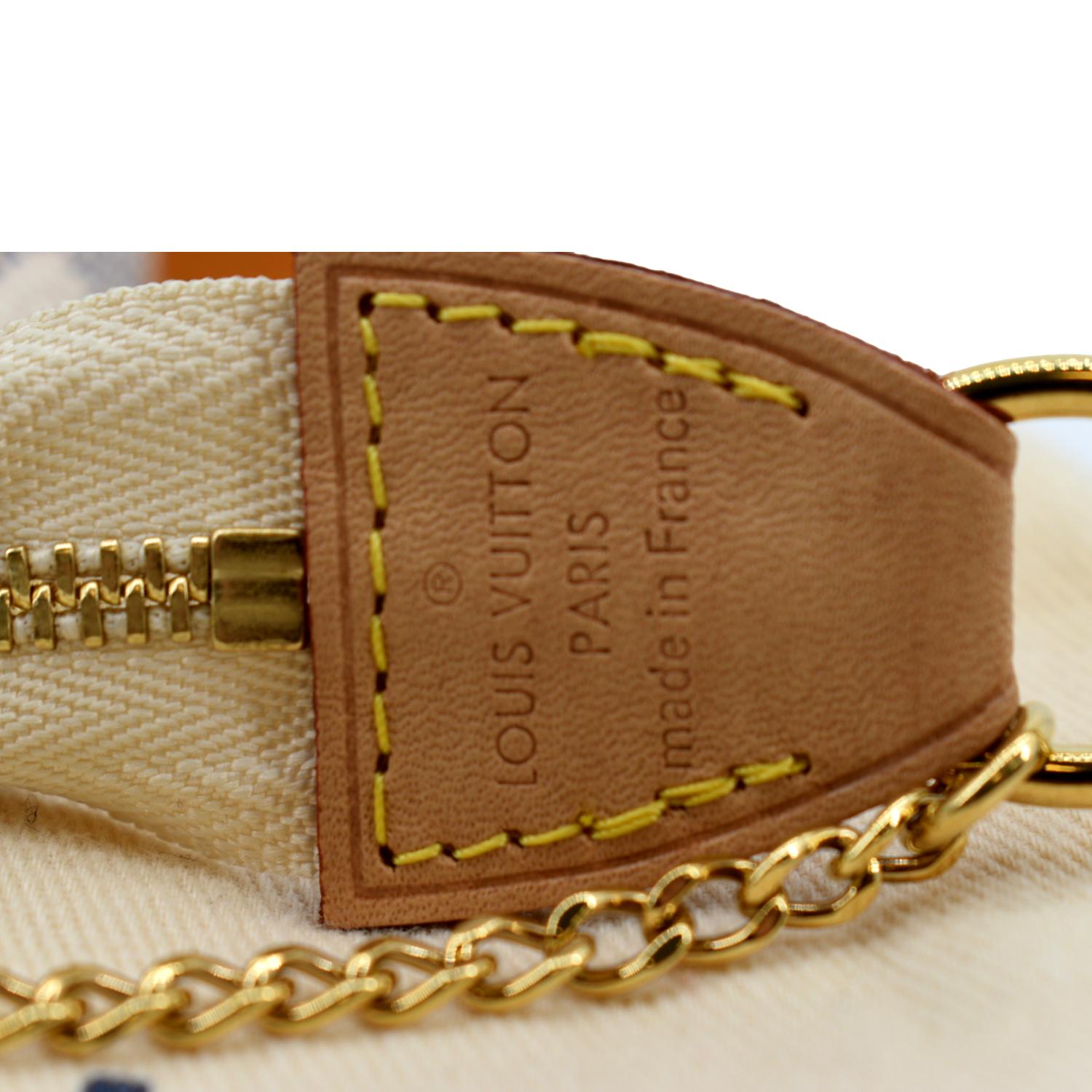 LOUIS VUITTON Monogram Mini Pochette Accessoires Gold Buckle Chain Shoulder  Bag Brown