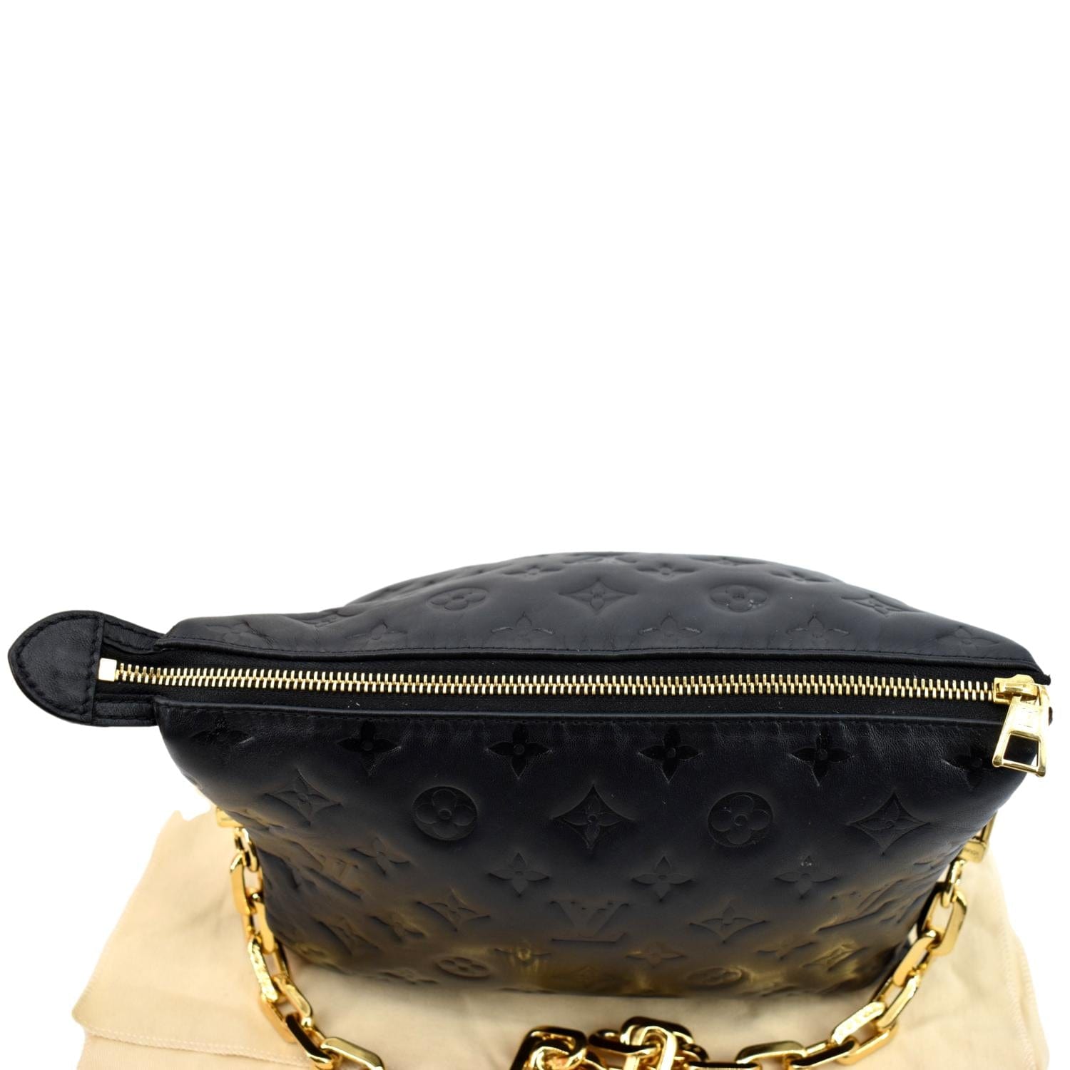Louis Vuitton Black Monogram Puffy Lambskin Coussin Bb Gold Hardware, 2021, Womens Handbag