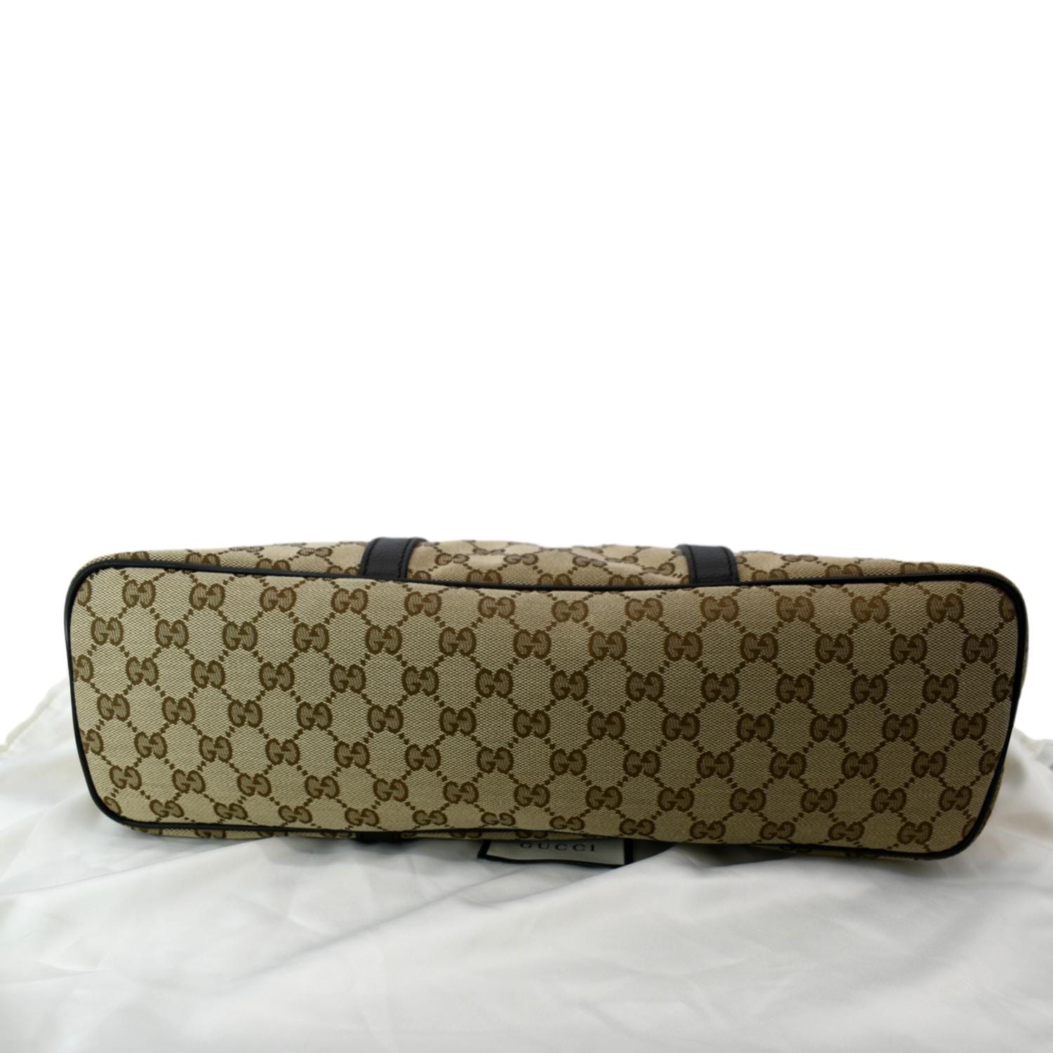 Gucci Vintage Brown Shopper Supreme GG Monogram Canvas Large Tote Shoulder  Bag