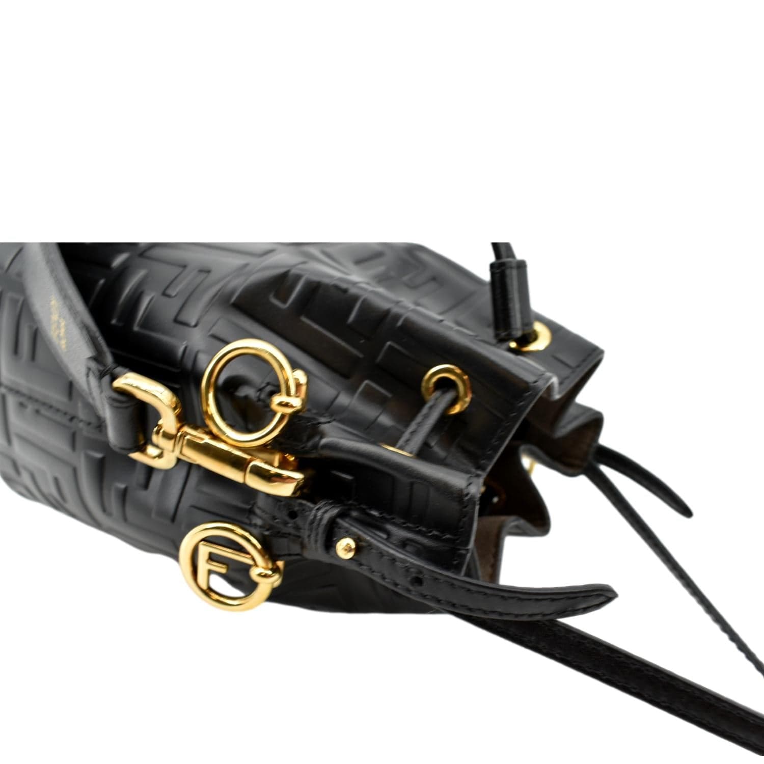 FENDI: Mon Tresor leather bag with embossed FF monogram - Black