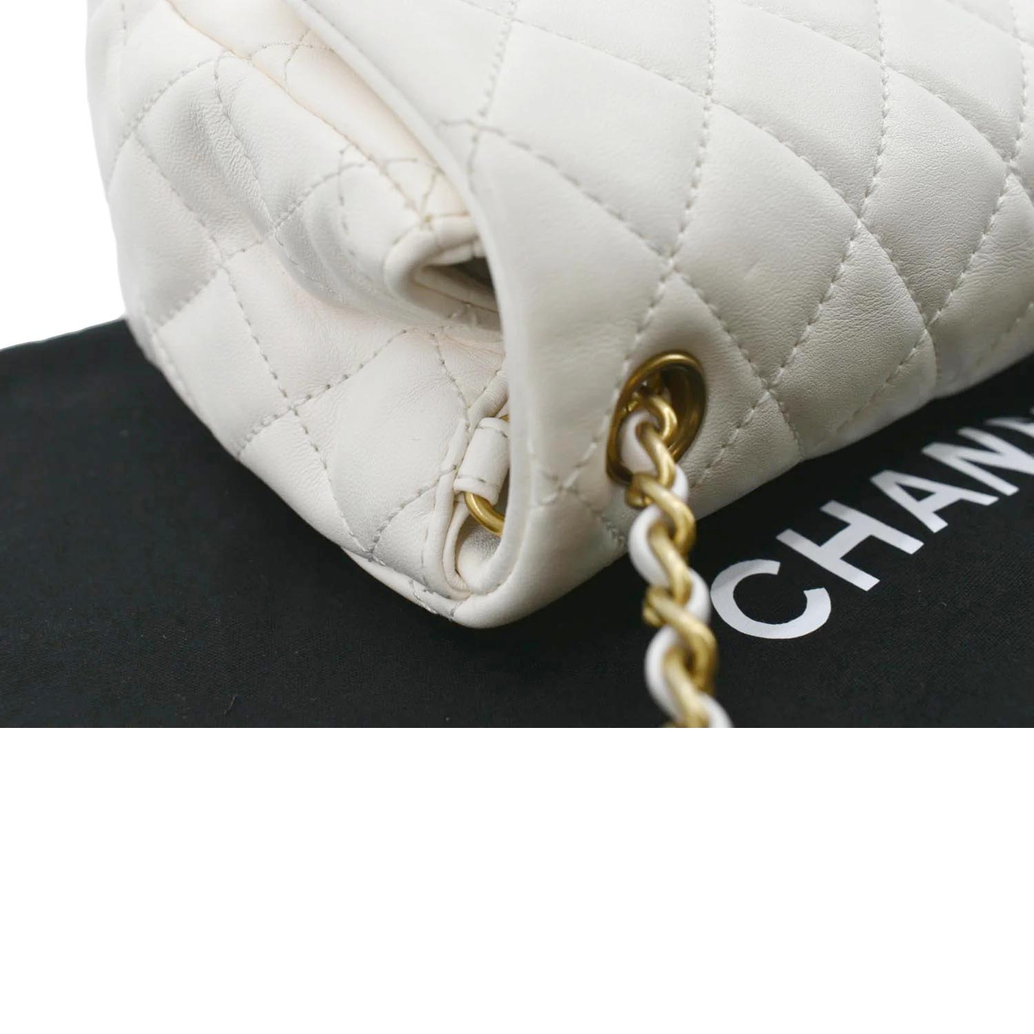 Chanel 2022 Diamond Threaded Tweed CC Pearl Crush Square Mini Flap Bag