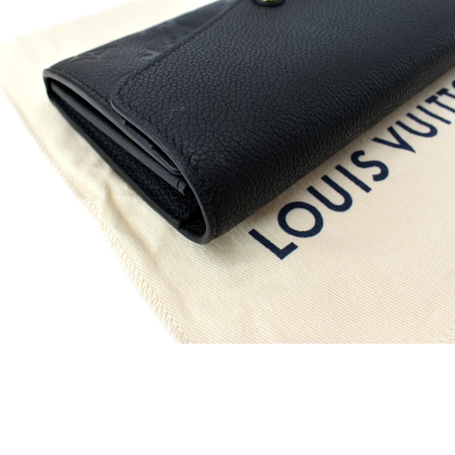 LOUIS VUITTON Sarah Empreinte Leather Wallet Black-US