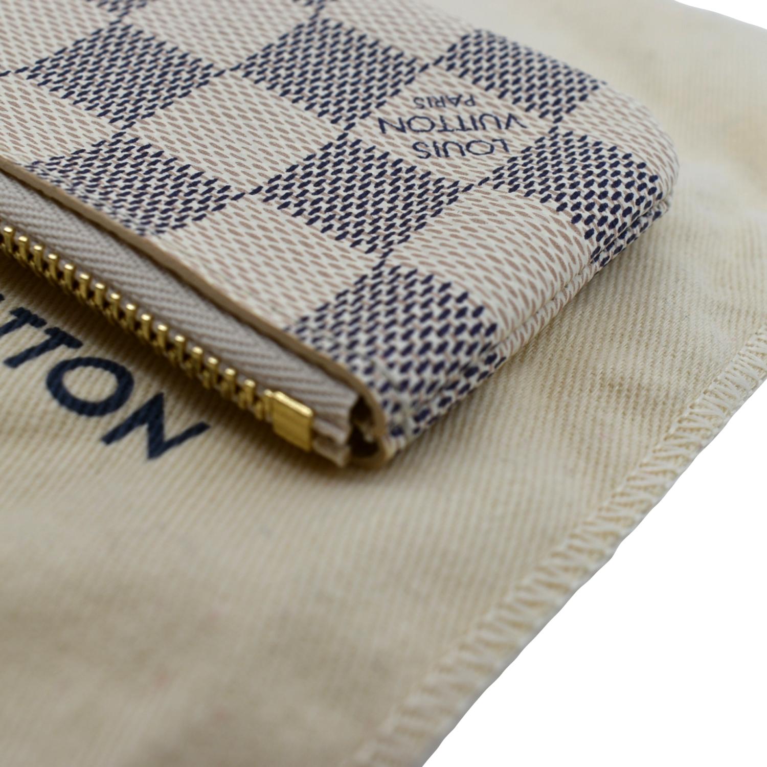 LOUIS VUITTON Portocre Pochette Taurillon Coin Case Key Ring Holder Pouch  MP2080 Navy White