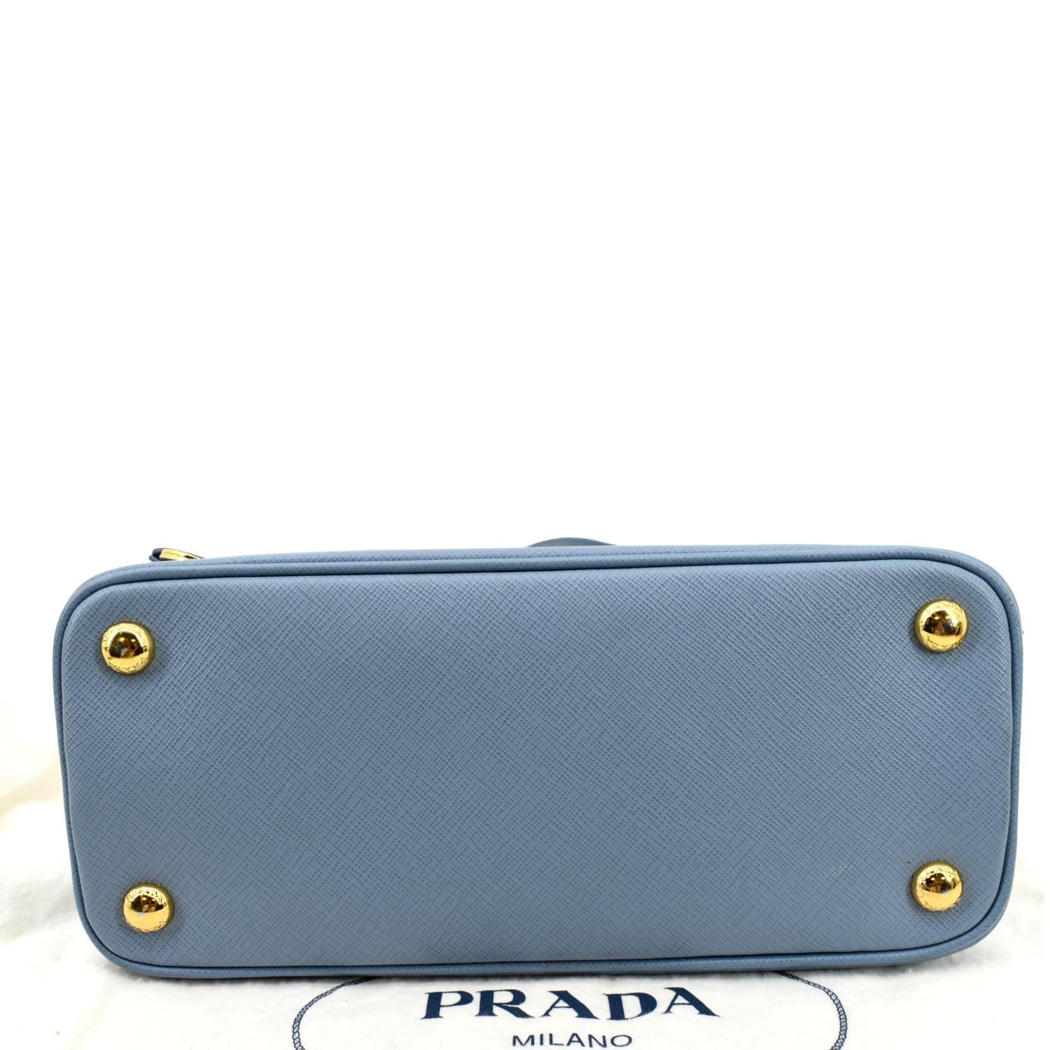 Light Blue Medium Prada Galleria Saffiano Leather Bag