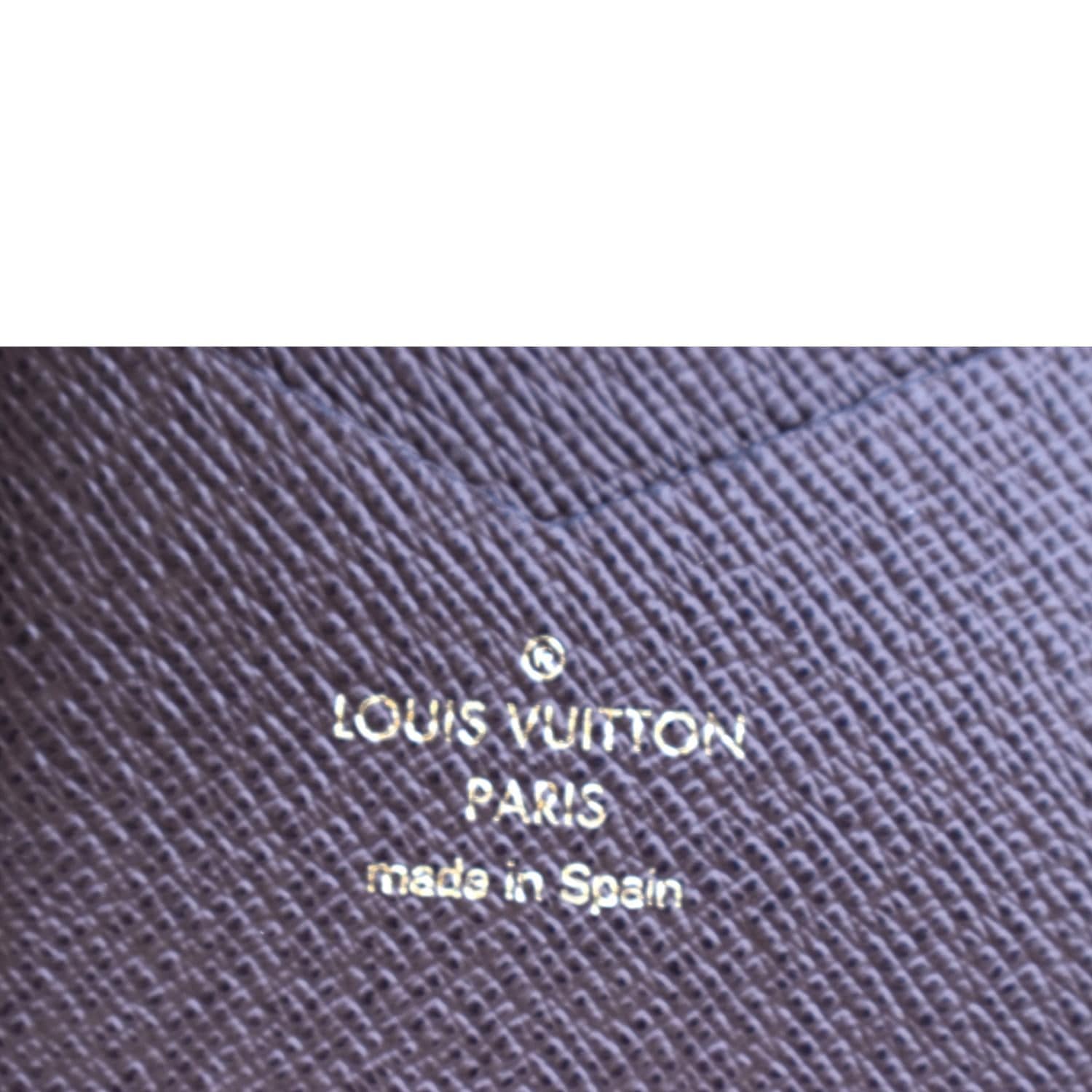 LOUIS VUITTON Logo iPhone 4 Case Damier Ebene Leather Brown France 08MW873
