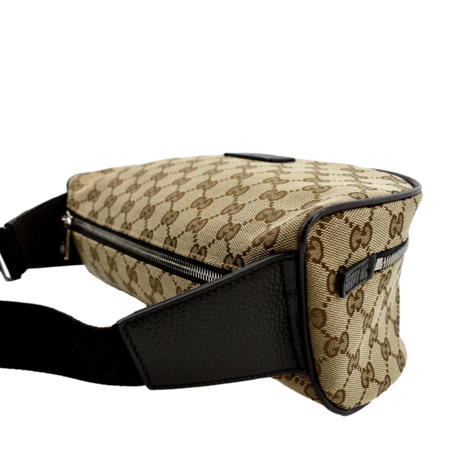 Gucci Belt Bag GG Supreme Web Waist Strap Black/Beige in Canvas