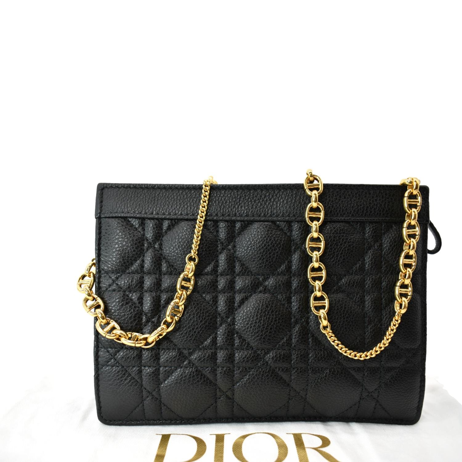 Dior Caro Heart Pouch with Chain Antique Pink Cannage Calfskin