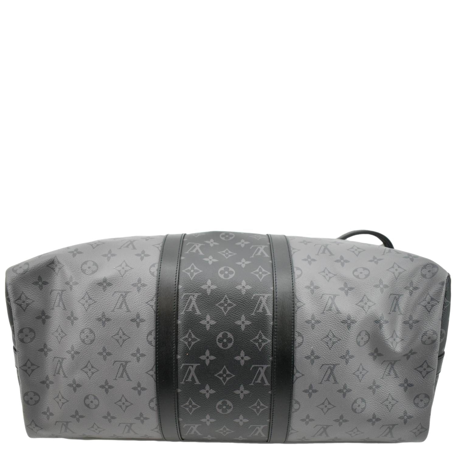 Louis Vuitton Limited Edition Eclipse/Reflective Monogram Split Canvas  Keepall Bandouliere 50 Bag - Yoogi's Closet