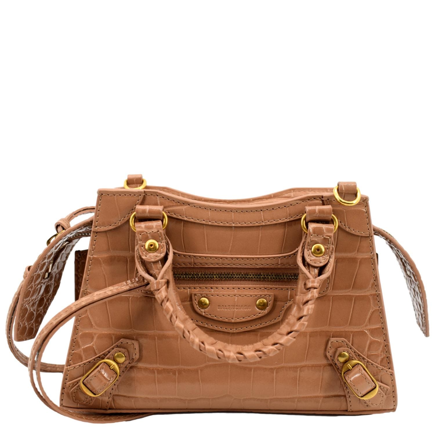 Balenciaga Neo Classic Small Leather Top Handle Shoulder Bag Brown