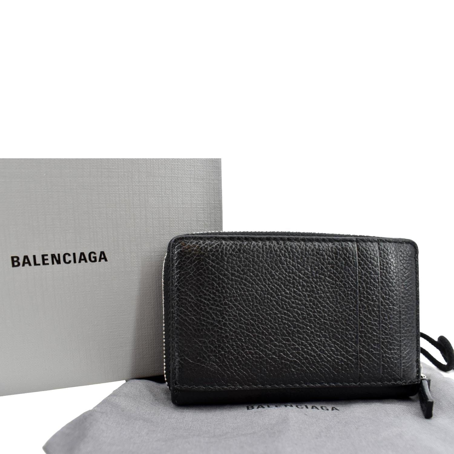 Balenciaga Green Leather Zip Around Compact Wallet  forumiktvasa