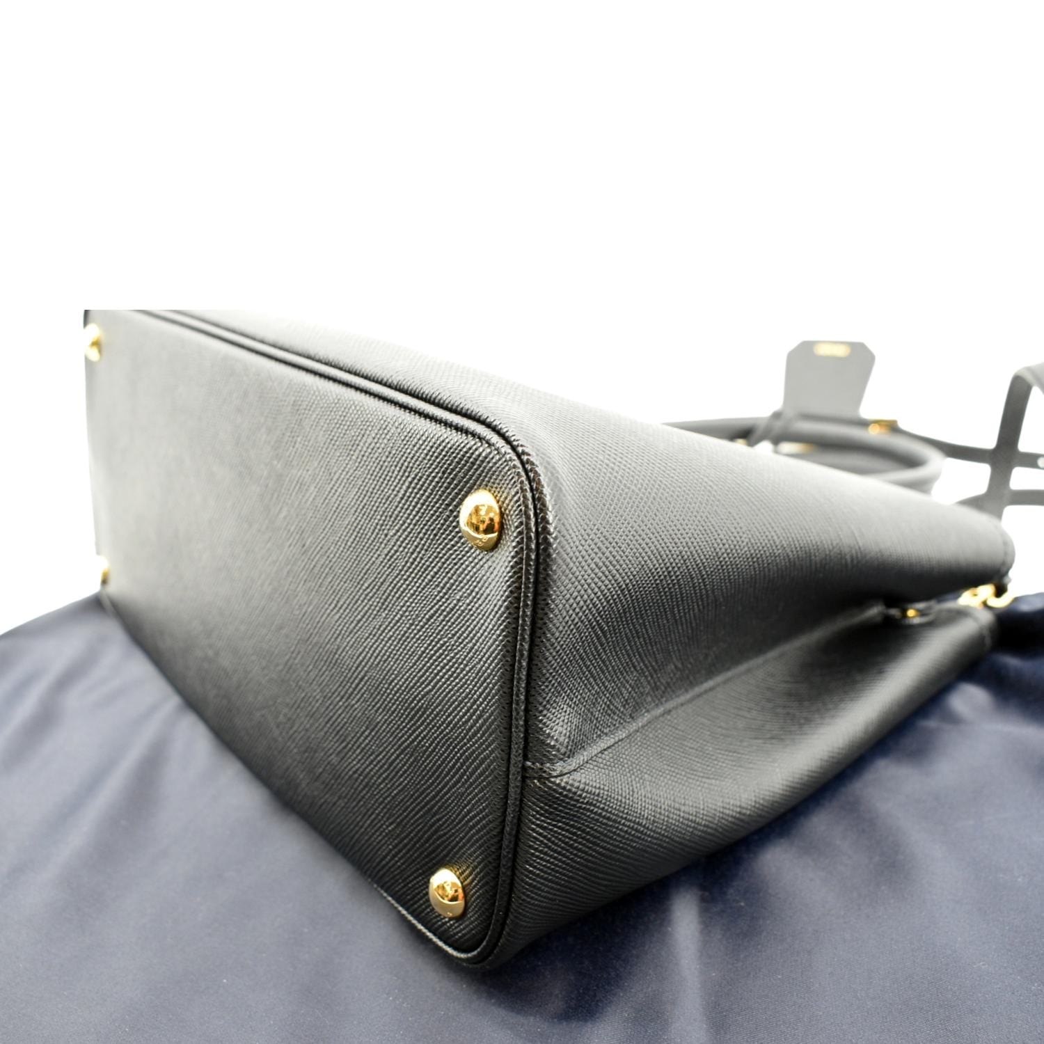 Prada Double Saffiano Leather Tote Bag - Black