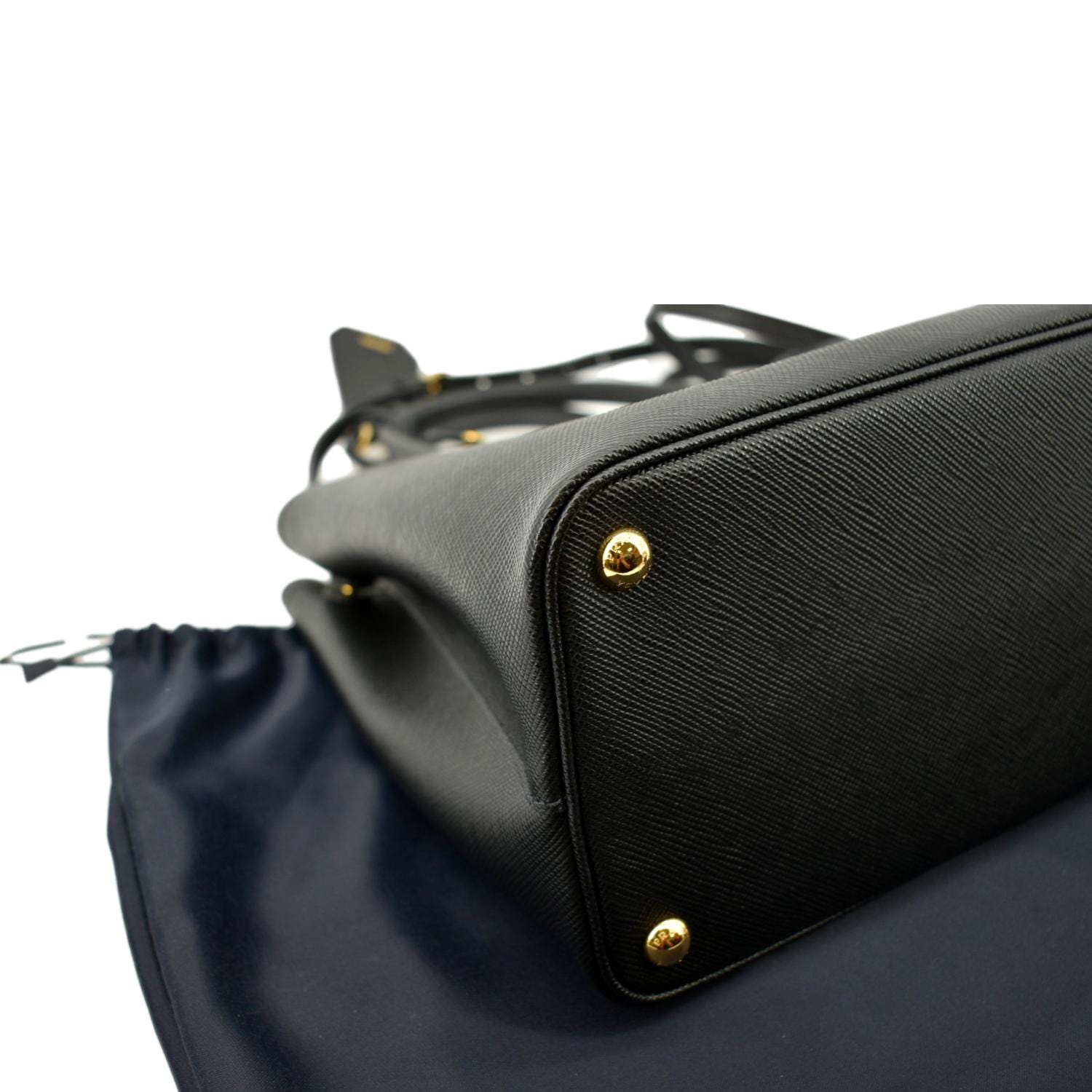 Prada Double Saffiano Leather Tote Bag in Black