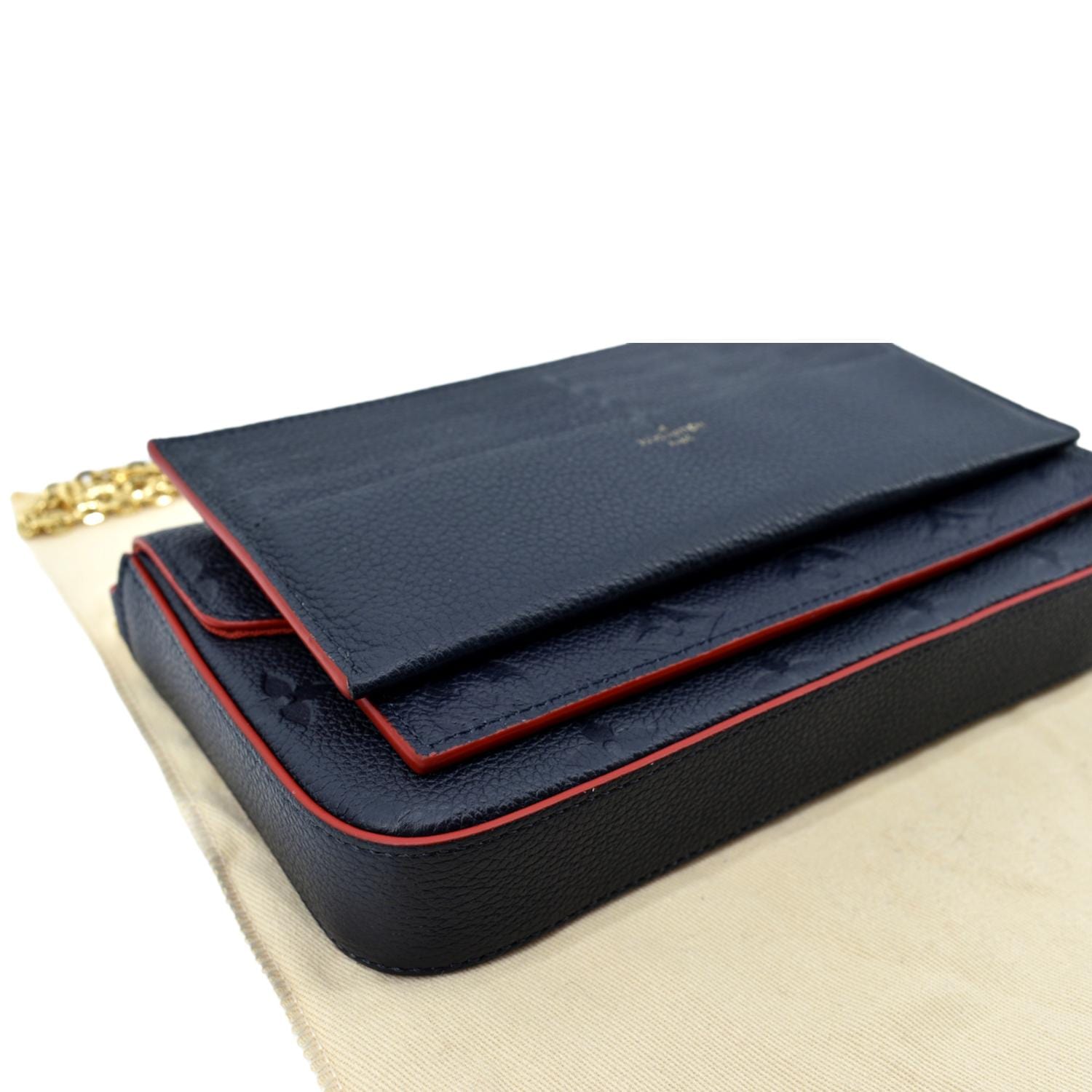 Louis Vuitton Pochette Felicie Card Holder Insert Marine Rouge in