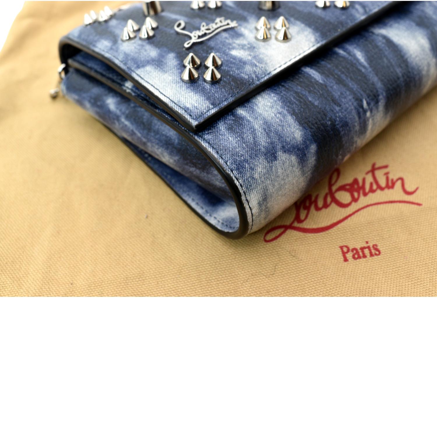 CHRISTIAN LOUBOUTIN Paloma Leather Patent Pearl Spikes Crossbody Bag B