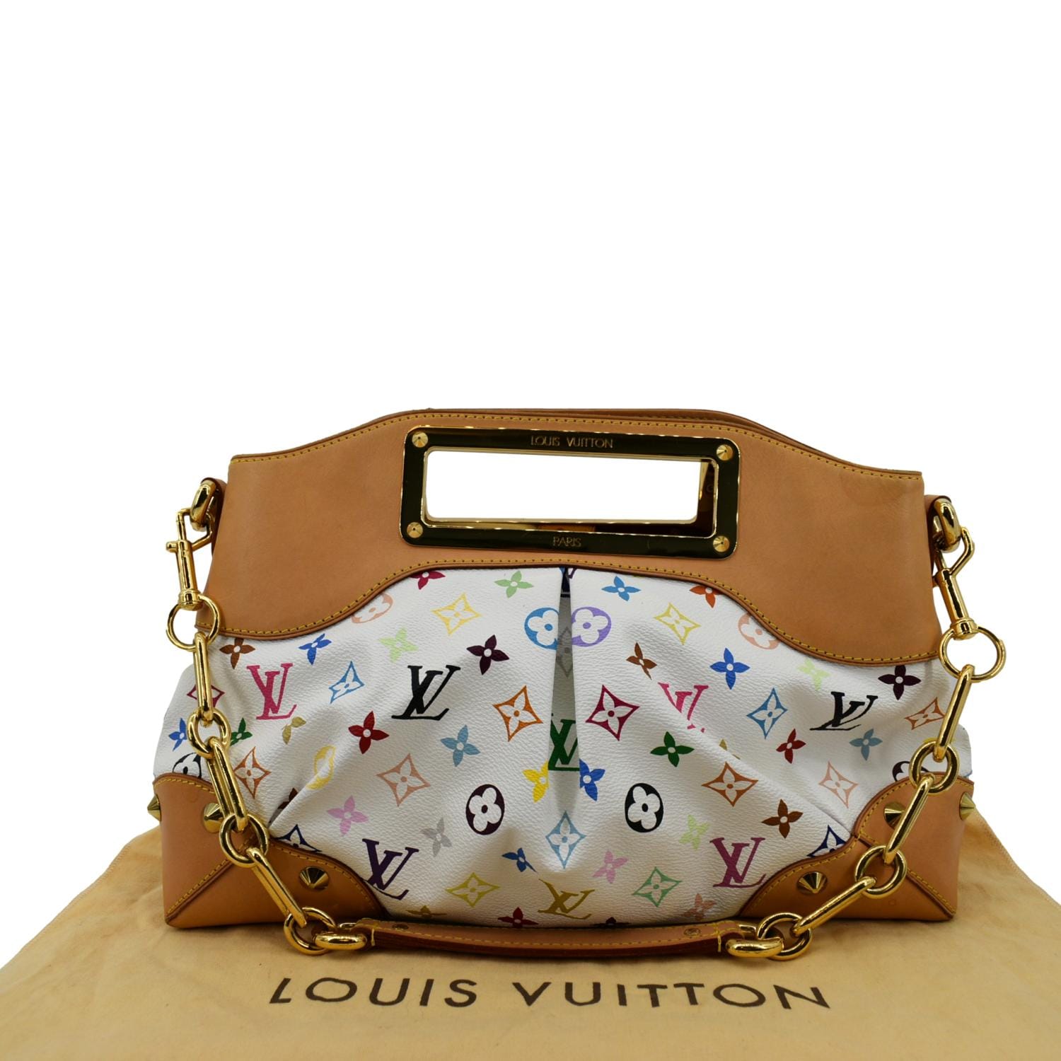 Louis Vuitton White Monogram Multicolore Judy MM Clutch