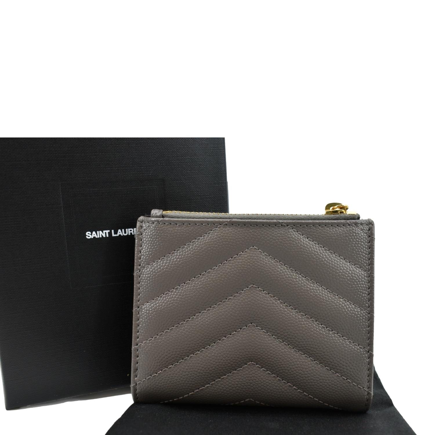 Saint Laurent Zip & Flap Matelassé Card Case