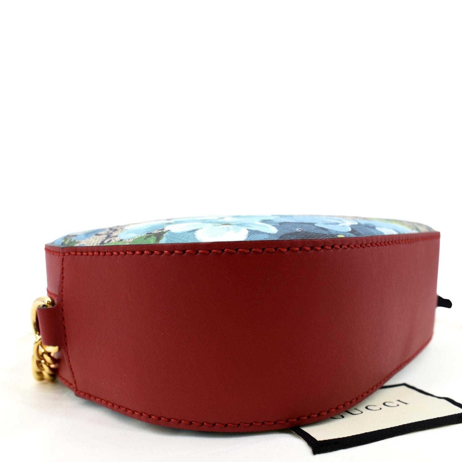 Gucci Shoulder Bag Red Beige Leather GG Monogram Cross Body