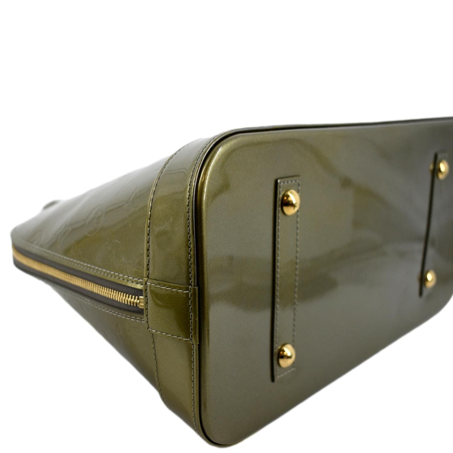 Alma Handbag Green Patent Leather