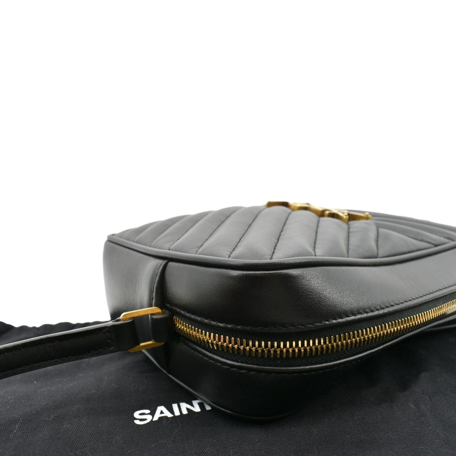 Saint Laurent - YSL Dark Beige Chevron Leather Small Camera Bag w/ Tas -  BougieHabit