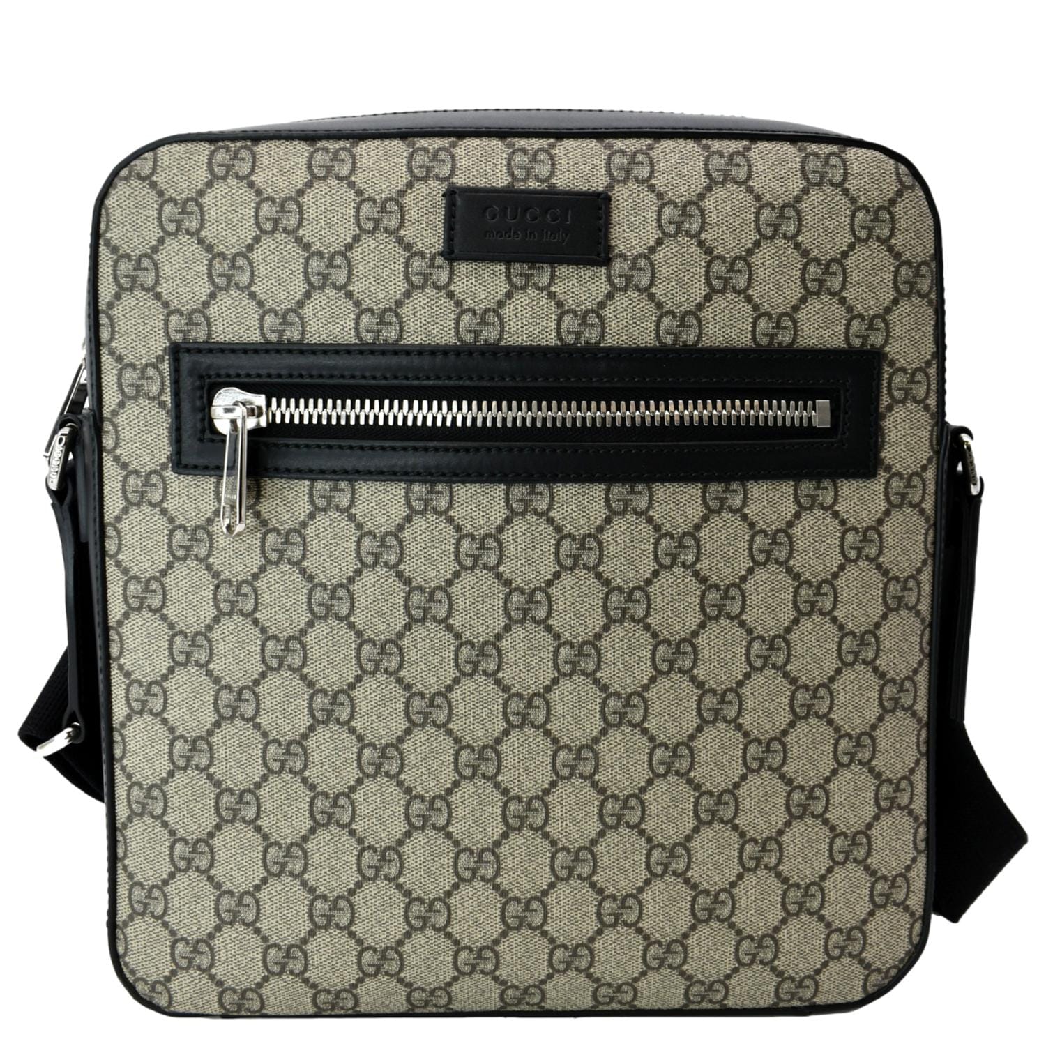 Gucci Beige GG Supreme Canvas Flap Messenger Bag
