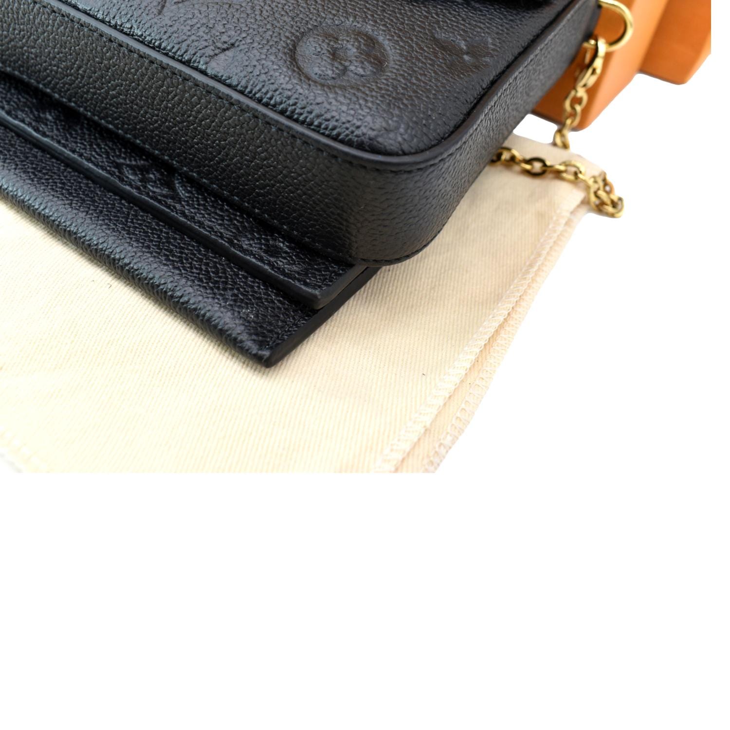 Louis Vuitton LV Pochette Félicie Monogram Empreinte Black Leather  Crossbody Bag