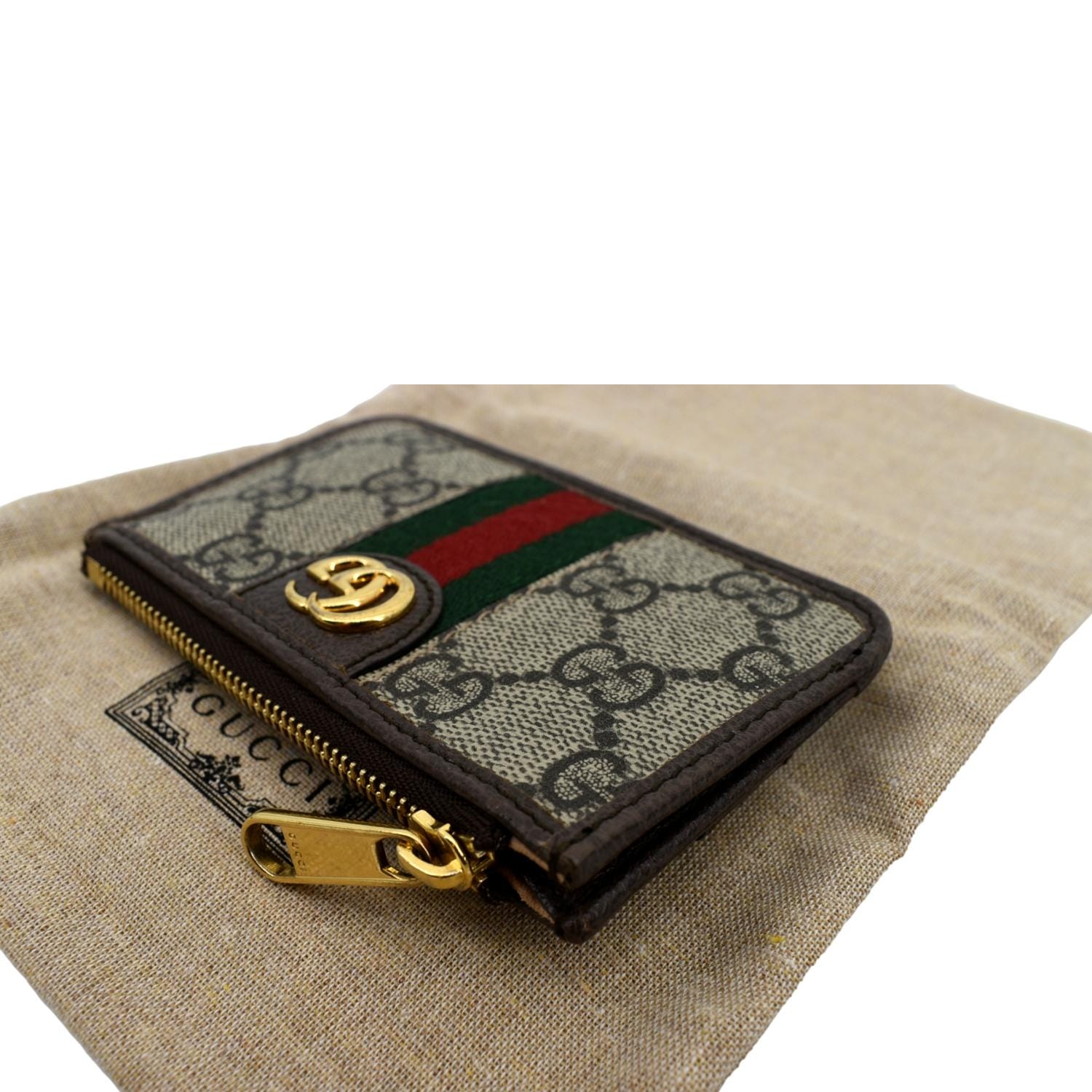 Gucci Beige Ophidia Coin Case, GG Canvas