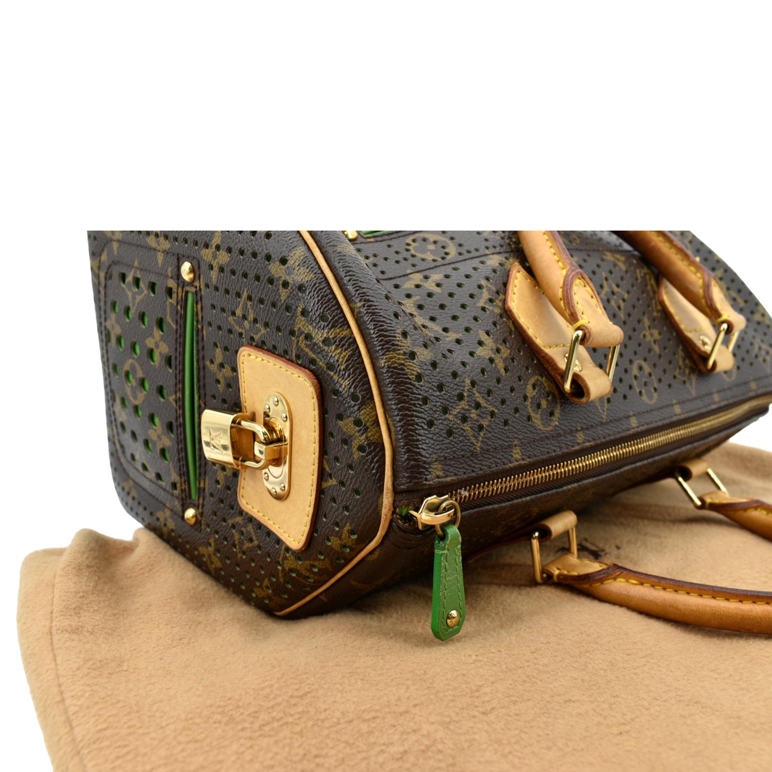 Louis Vuitton Green Perforated Limited Edition Speedy 30 Louis