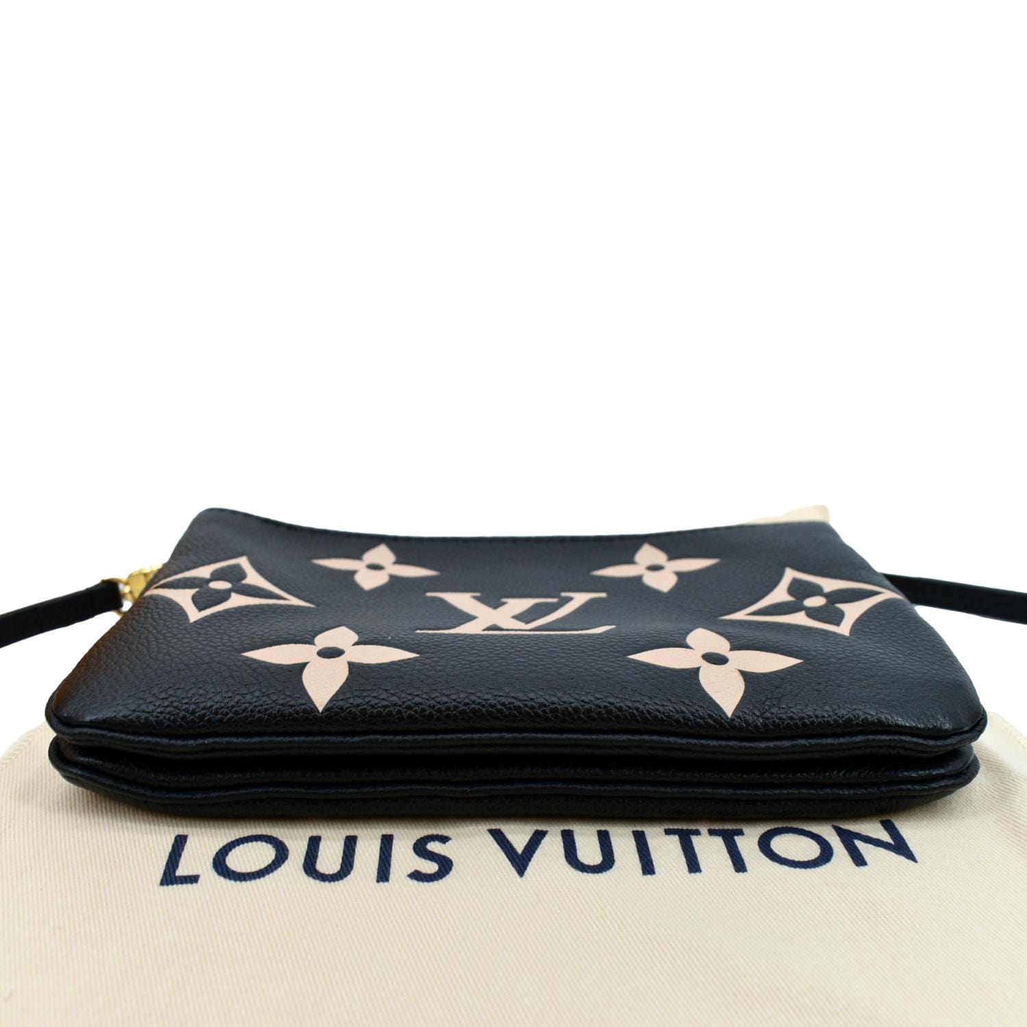 Louis Vuitton Monogram Double Zip Pochette, Black