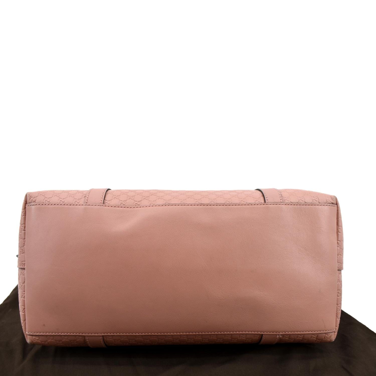 Gucci Pink Soft Leather Microguccissima Monogram Large Dome