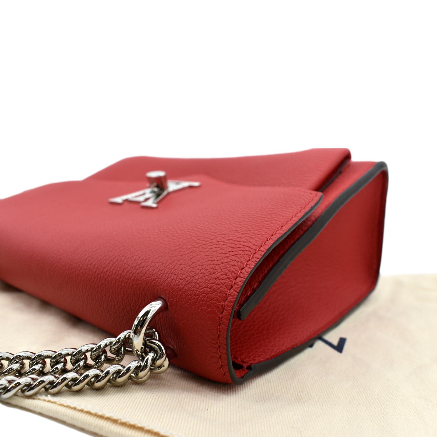 Louis Vuitton Red Leather My Lockme BB Bag at 1stDibs