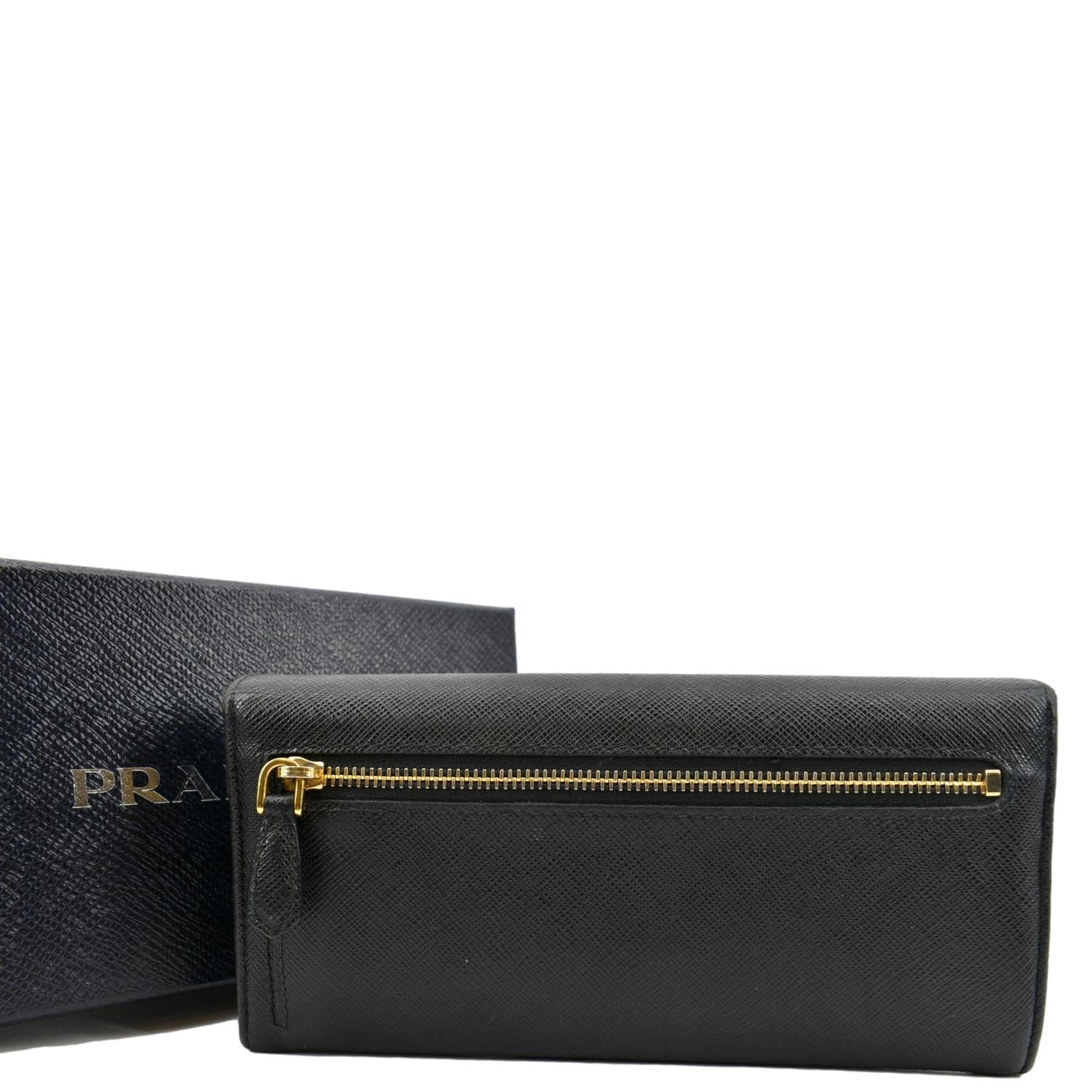 Prada Large Saffiano Leather Wallet With Bow - Farfetch