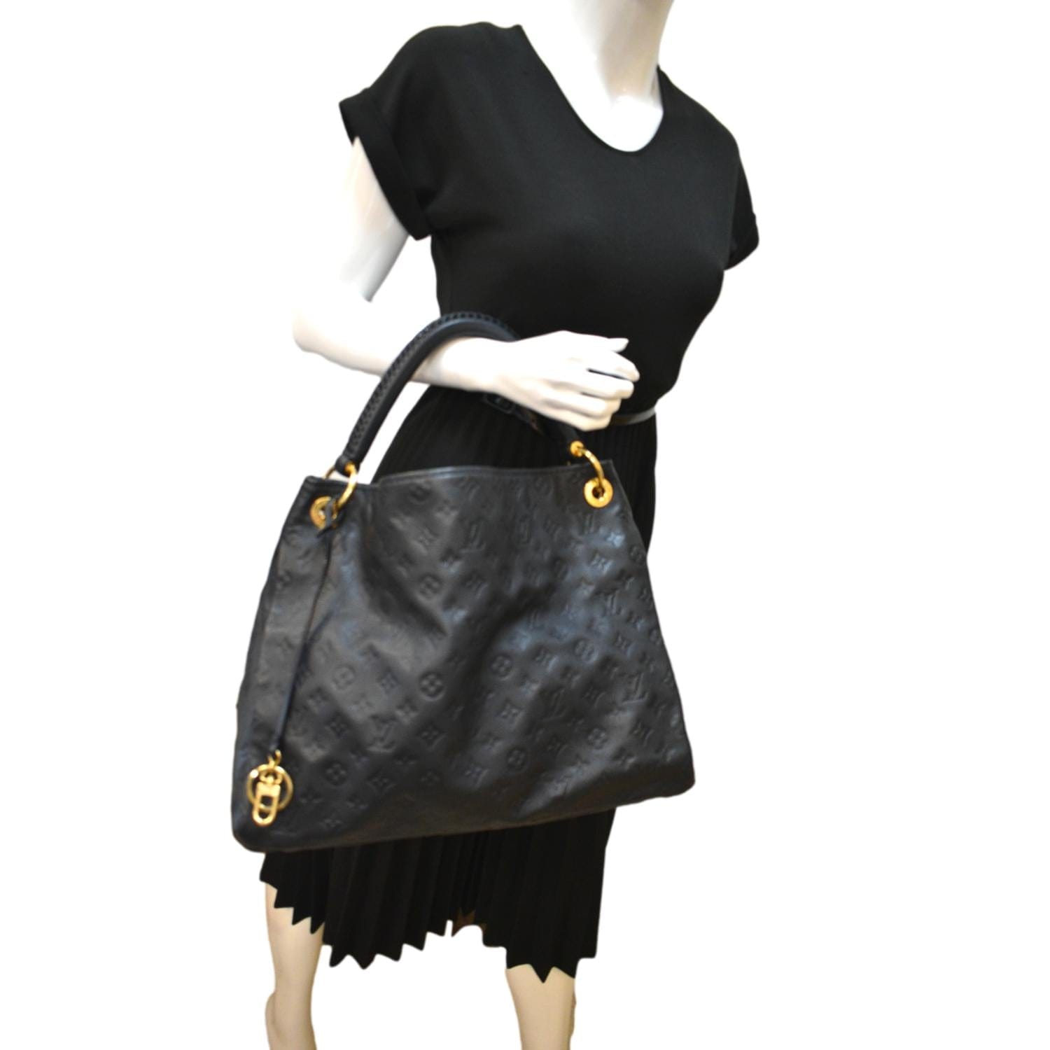 Louis Vuitton, Bags, Louisvuitton Artsy Mm Black Monogram Empreinte  Leather Hobo Bag