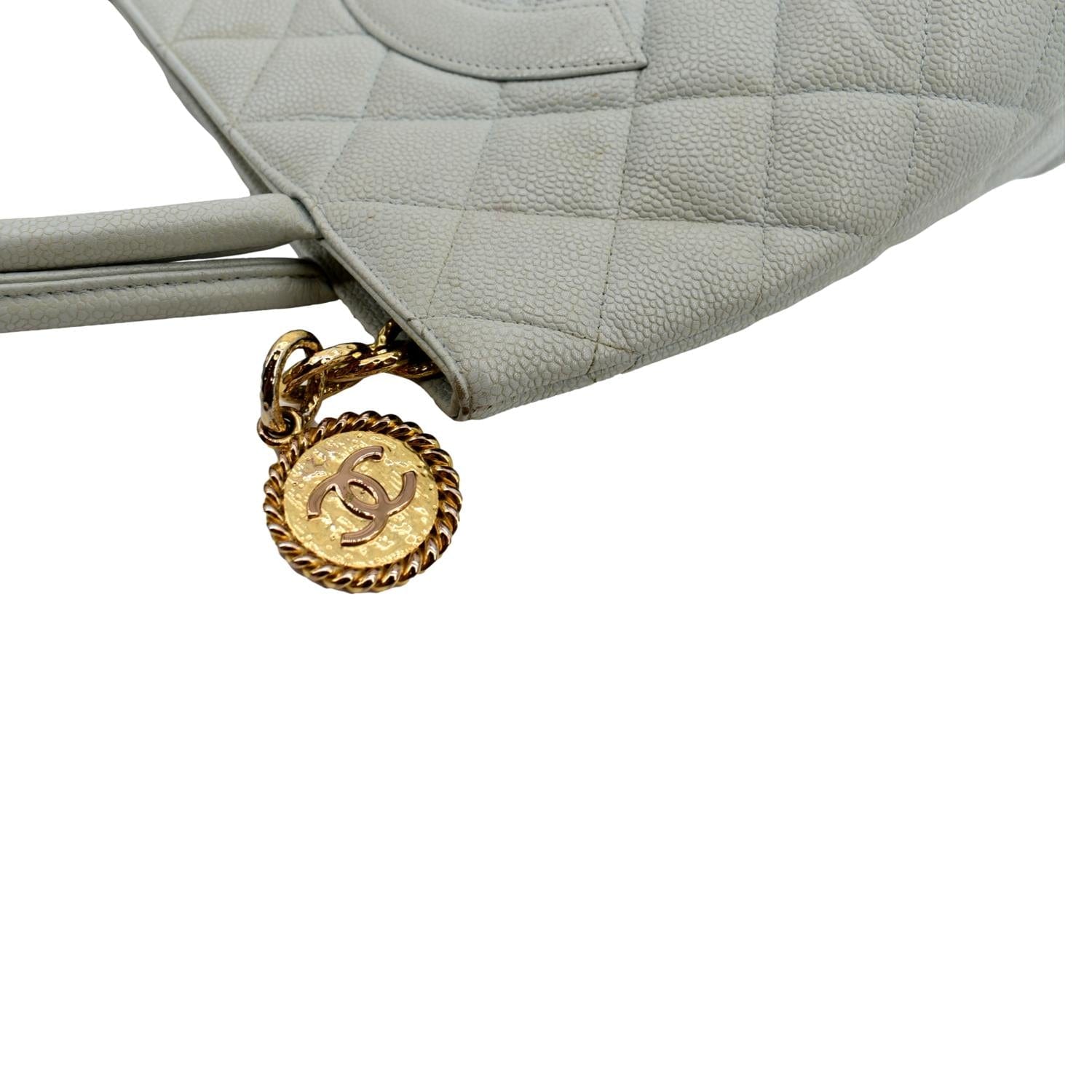 Chanel White Caviar Medallion Tote