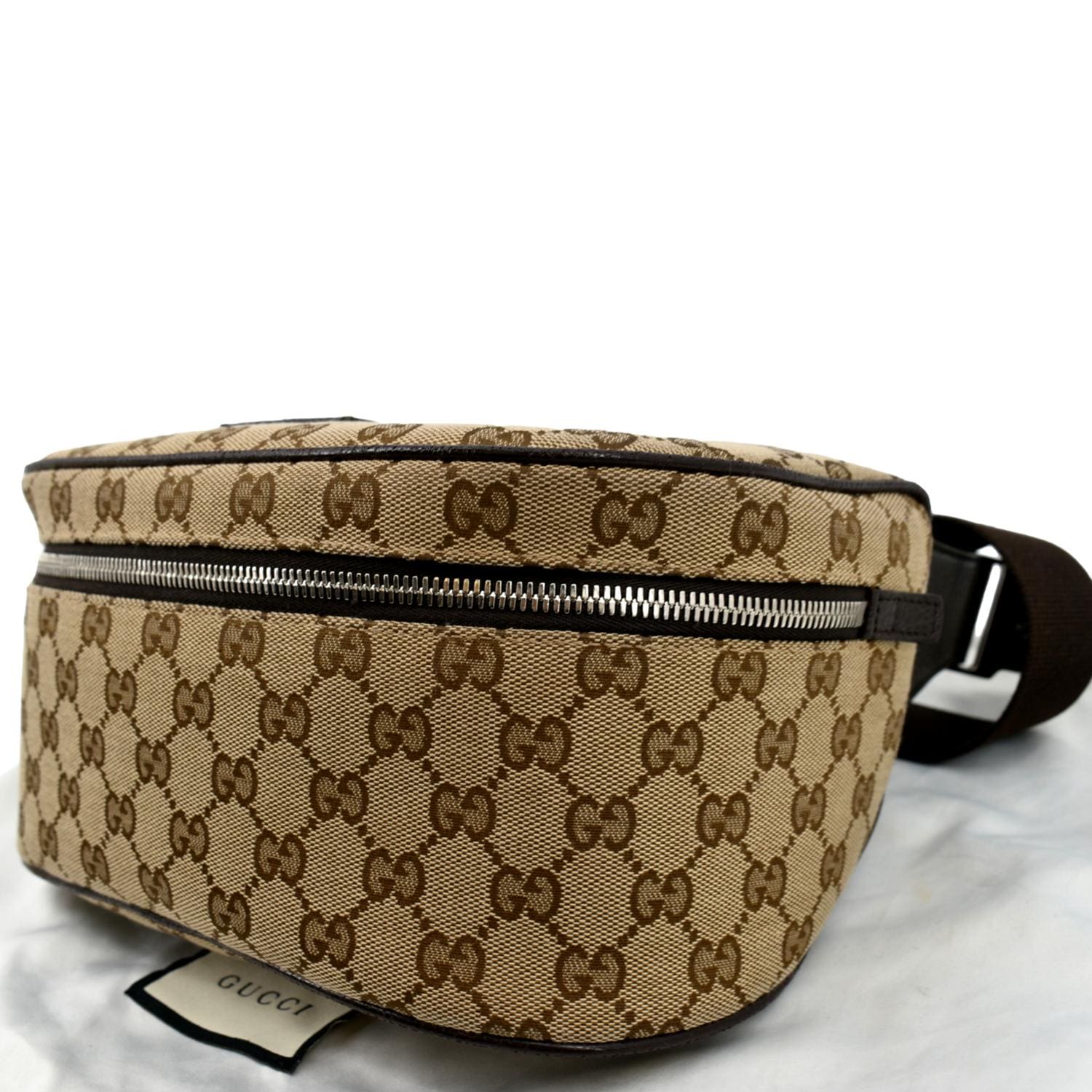 Gucci Black Monogram GG Belt Bag Fanny Pack Waist Pouch 8621009