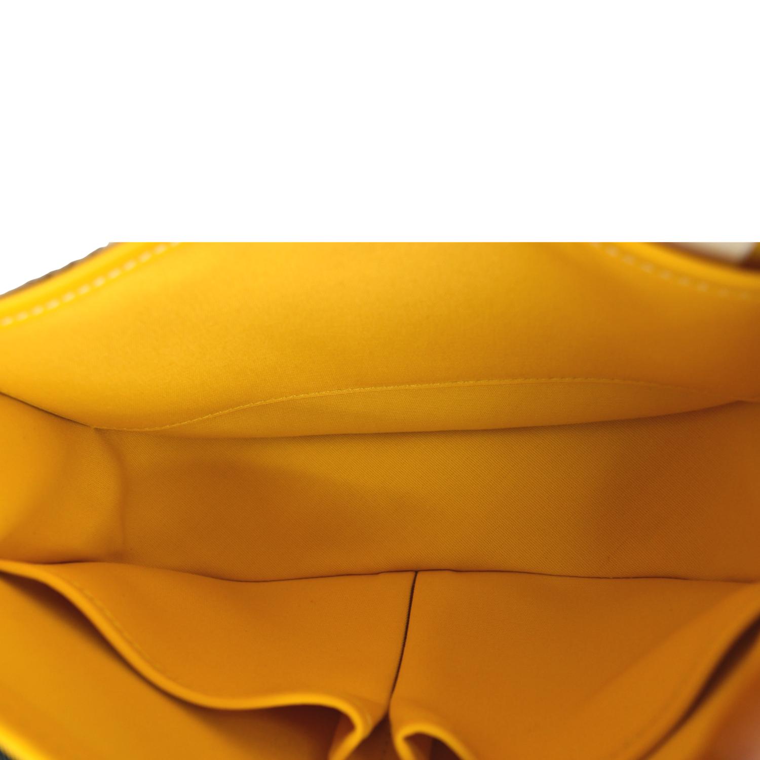 Goyard Yellow Chevron Print Coated Canvas Belvedere MM Saddle Bag