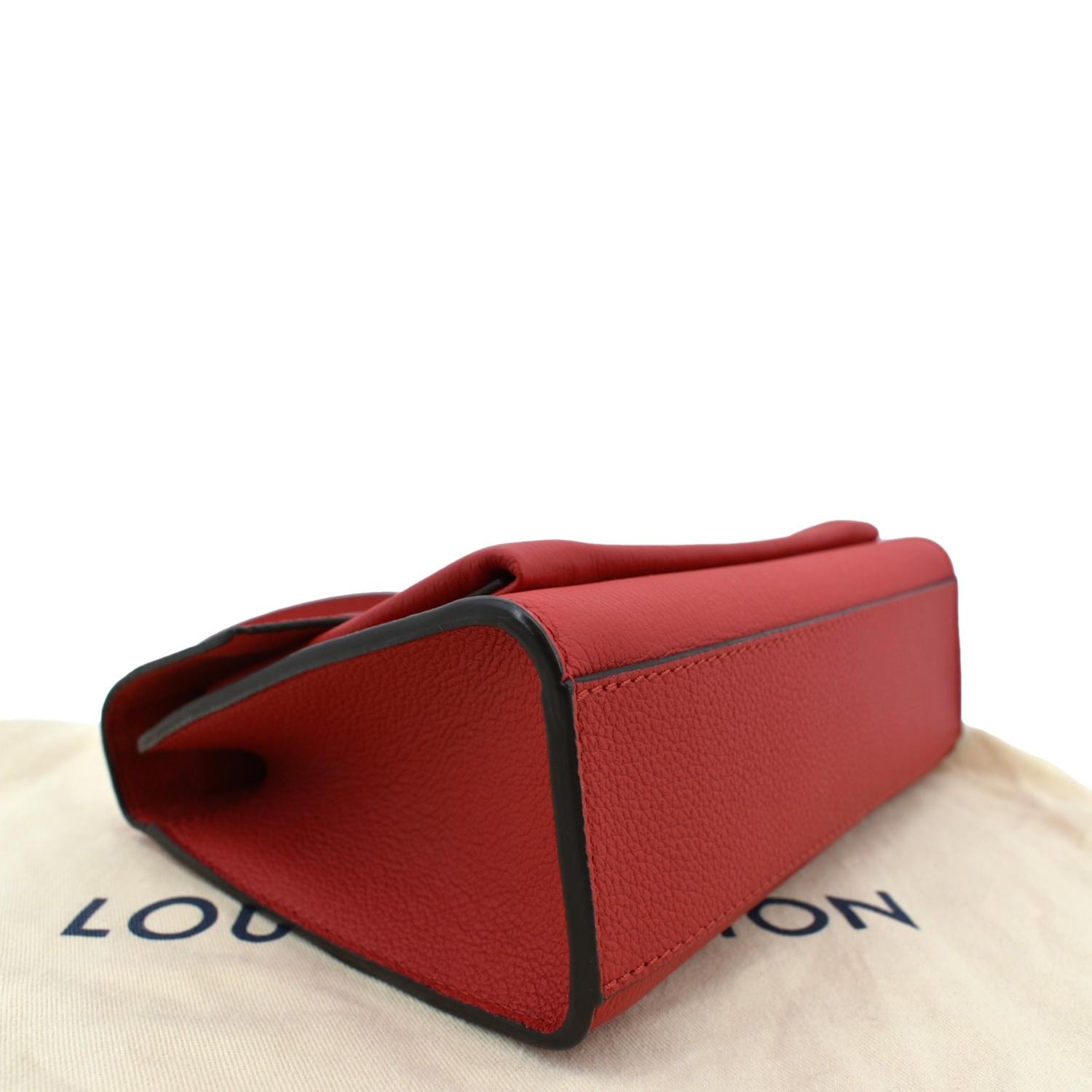 Louis Vuitton Red/Beige Leather MyLockMe Chain Pochette Bag - Yoogi's Closet
