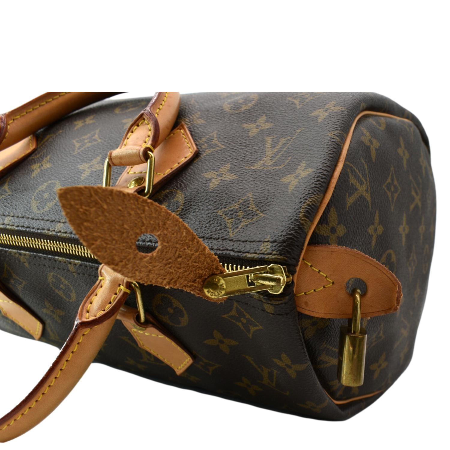 Louis Vuitton Monogram Speedy 30 Leather Fabric Brown Handbag 532
