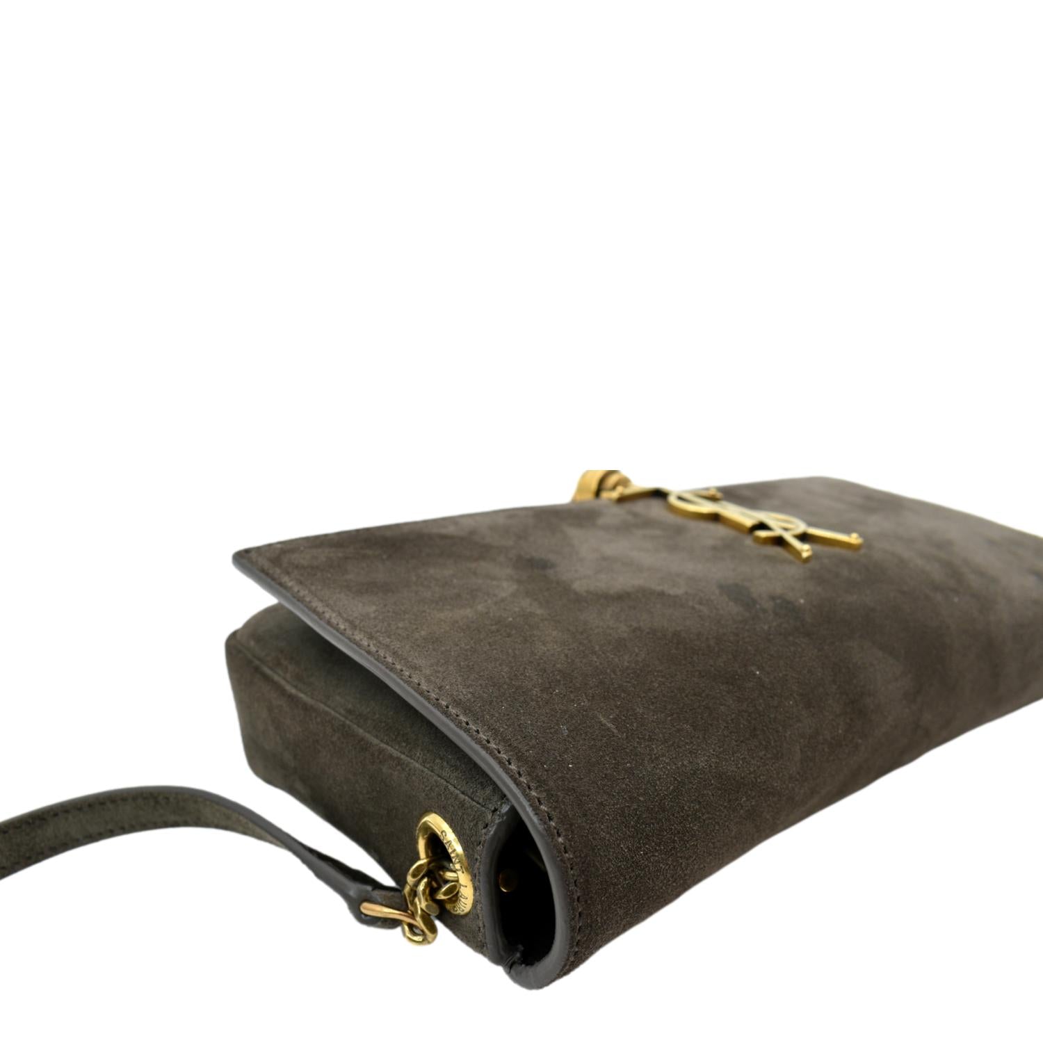 YVES SAINT LAURENT Medium Kate Chain Shoulder Snake Bag Black Leather