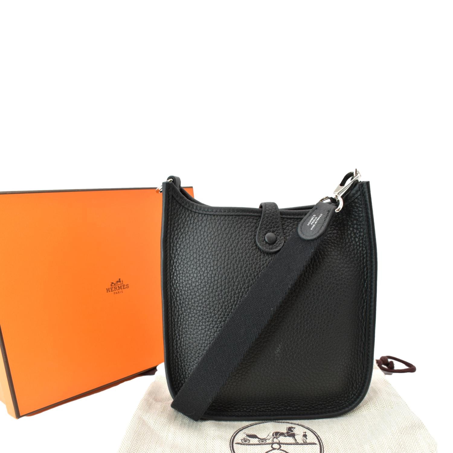 Hermès 2023 Clemence Evelyne TPM 16 - Black Crossbody Bags