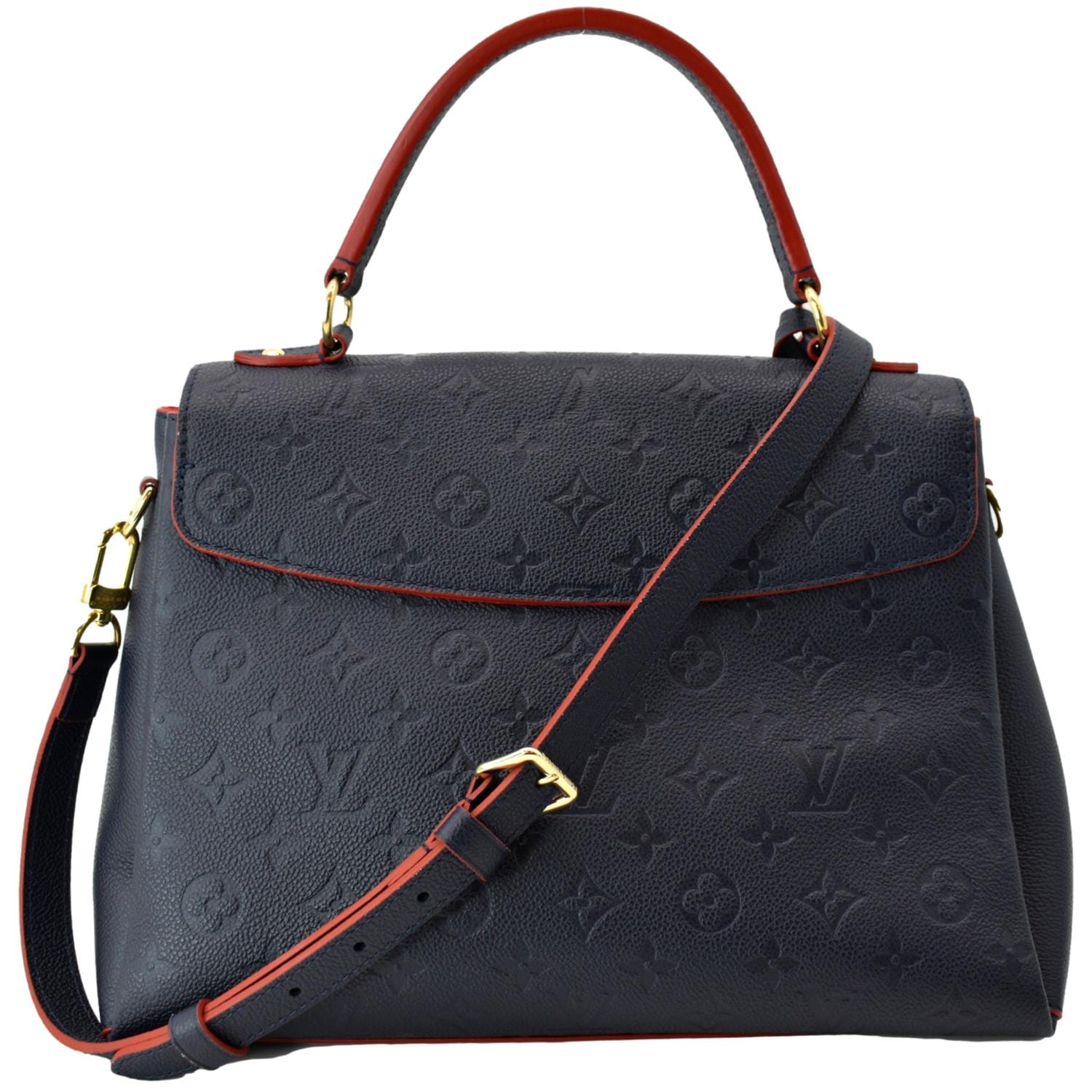 Louis Vuitton Georges Handbag Monogram Empreinte Leather MM Blue