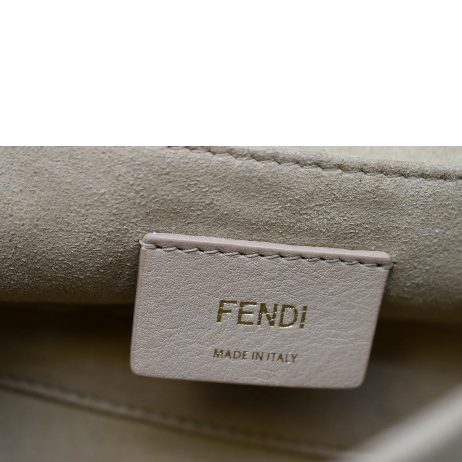 Fendi Kan I Crossbody FF Small Red in Embossed Leather with Gold