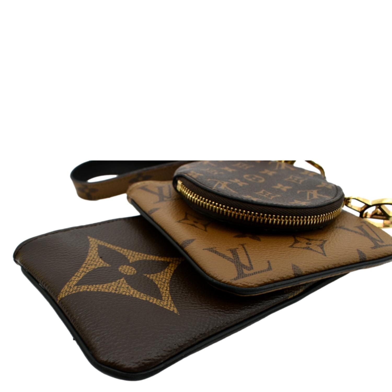 Trio pouch leather clutch bag Louis Vuitton Brown in Leather - 34703811