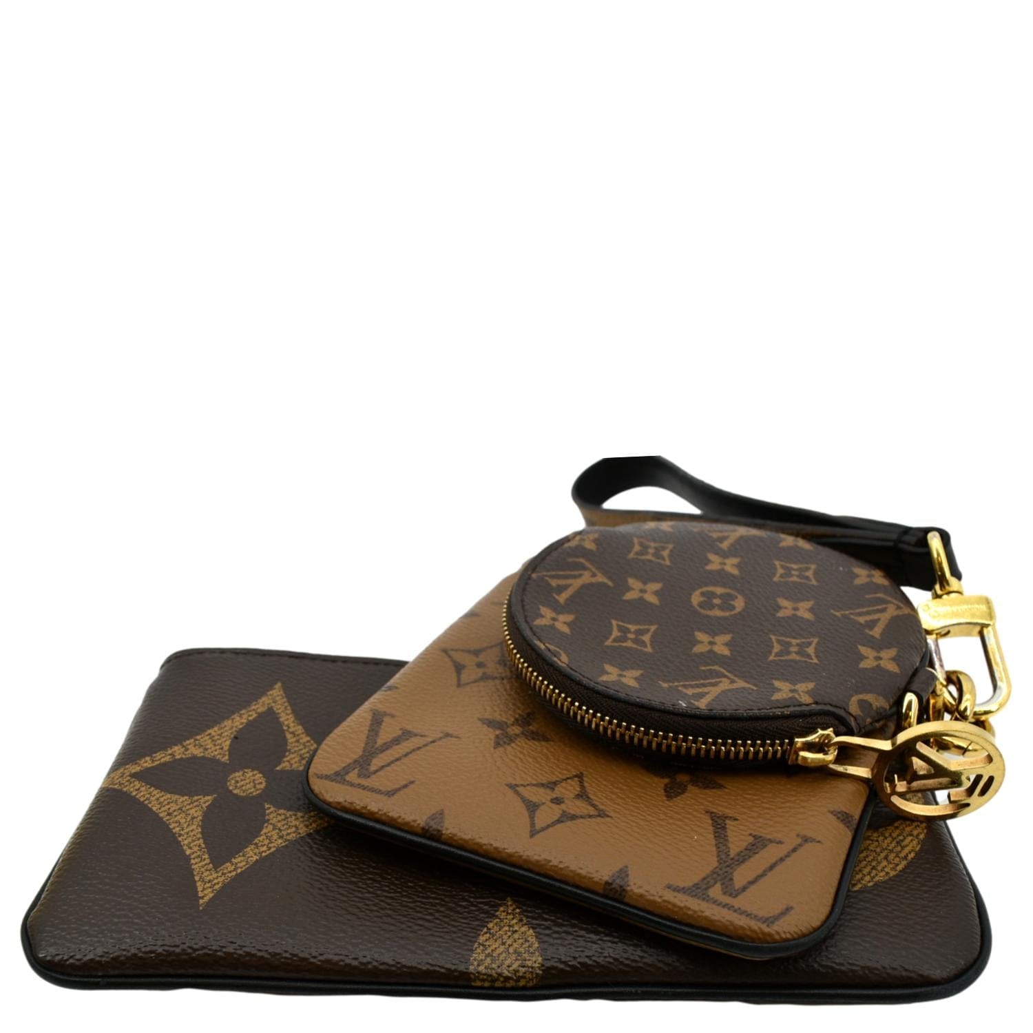 Louis Vuitton Pouch Reverse Monogram Trio Square Brown in Coated