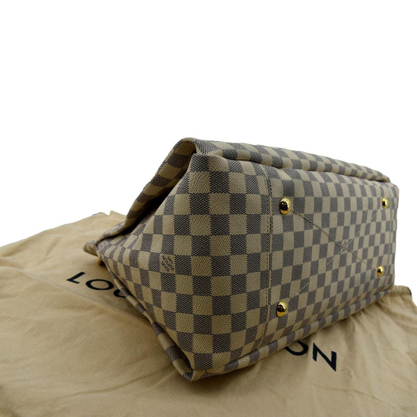 Louis Vuitton Artsy MM Damier Azur Hobo Bag in White - Bottom Left