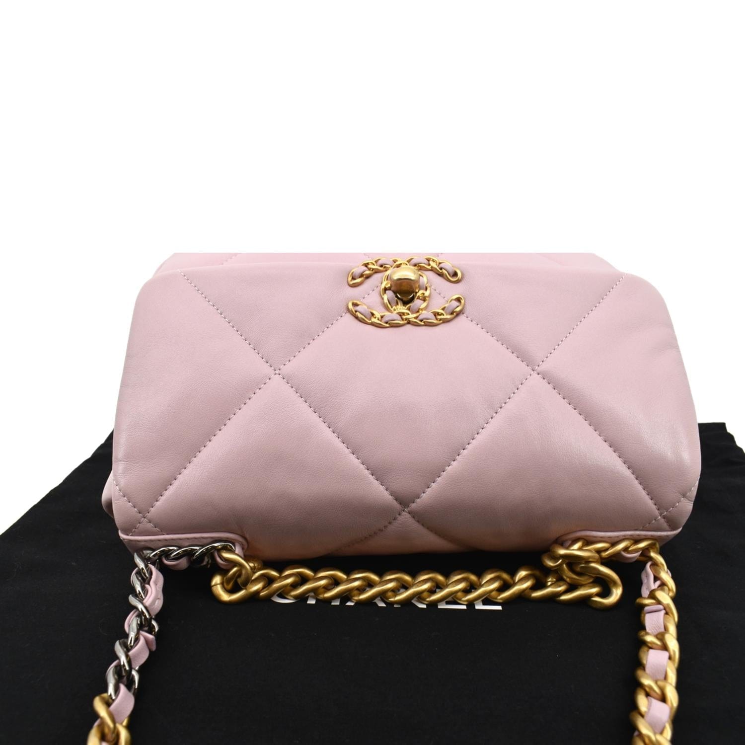 Chanel 19P Gabrielle Medium Backpack Pink Quilted Leather Bag NEW